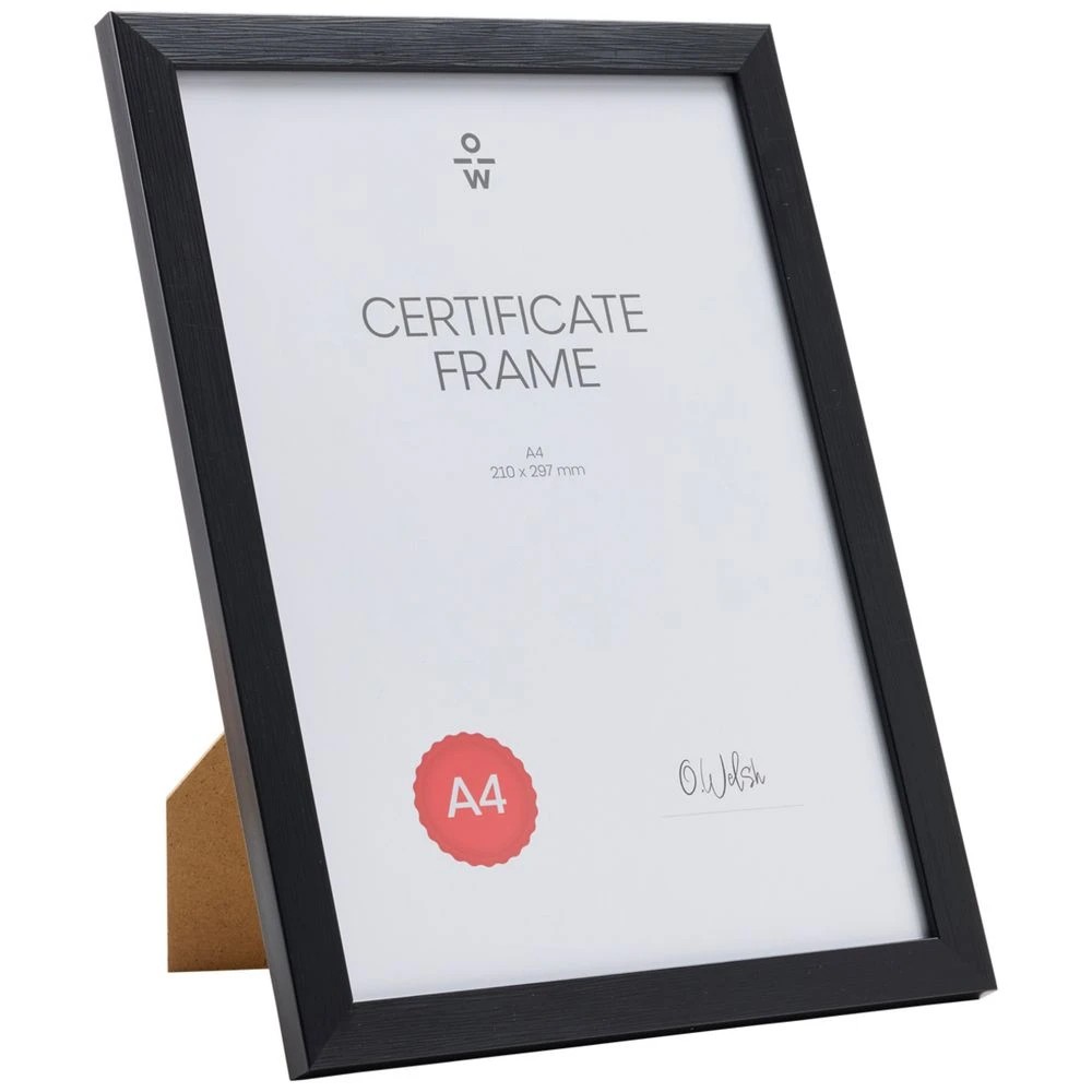 1 A4 Certificate Frame Brush Black, 1 of 4