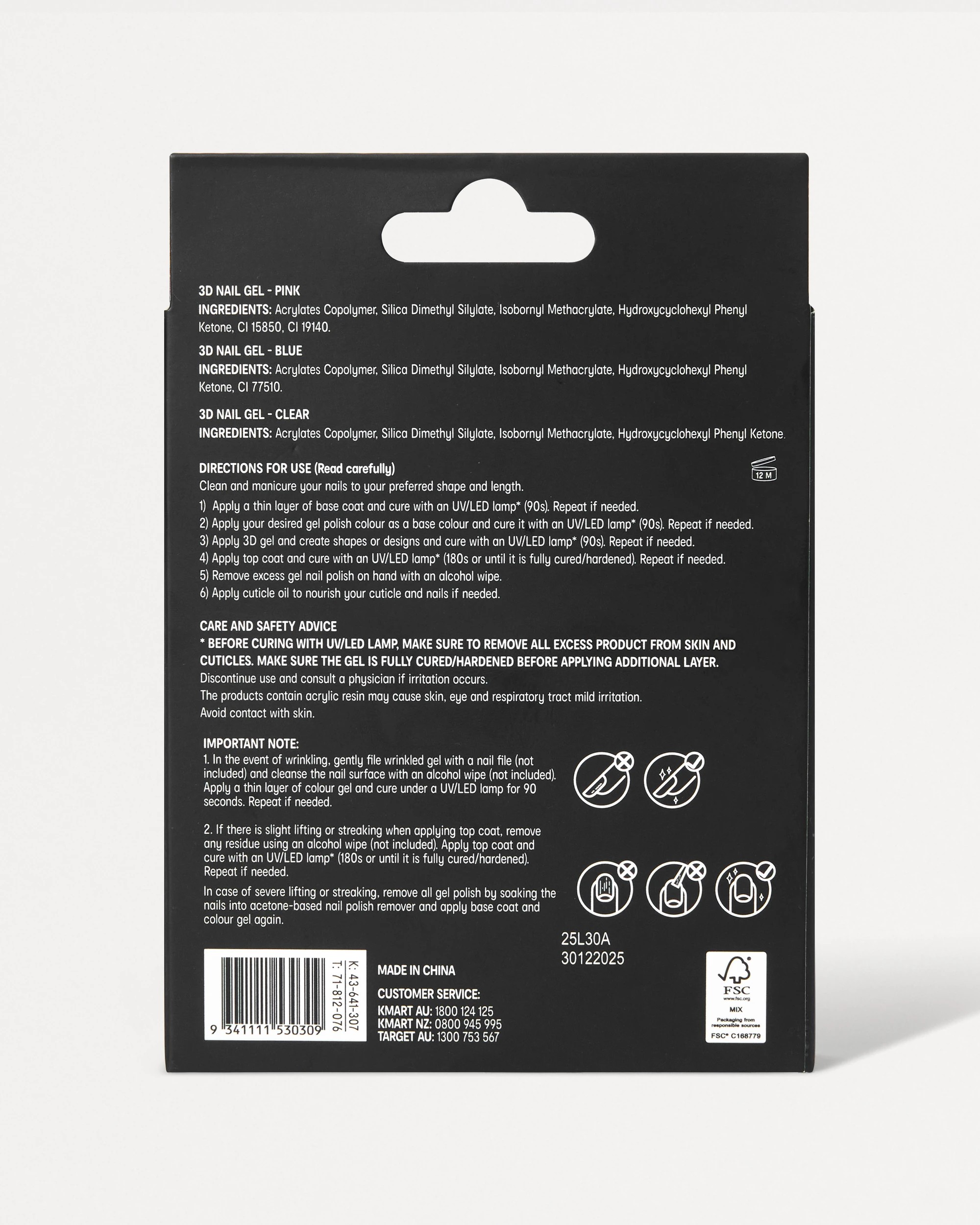 5 OXX Cosmetics 3D Nail Gel Set - Pink, Blue and Clear, 5 of 5