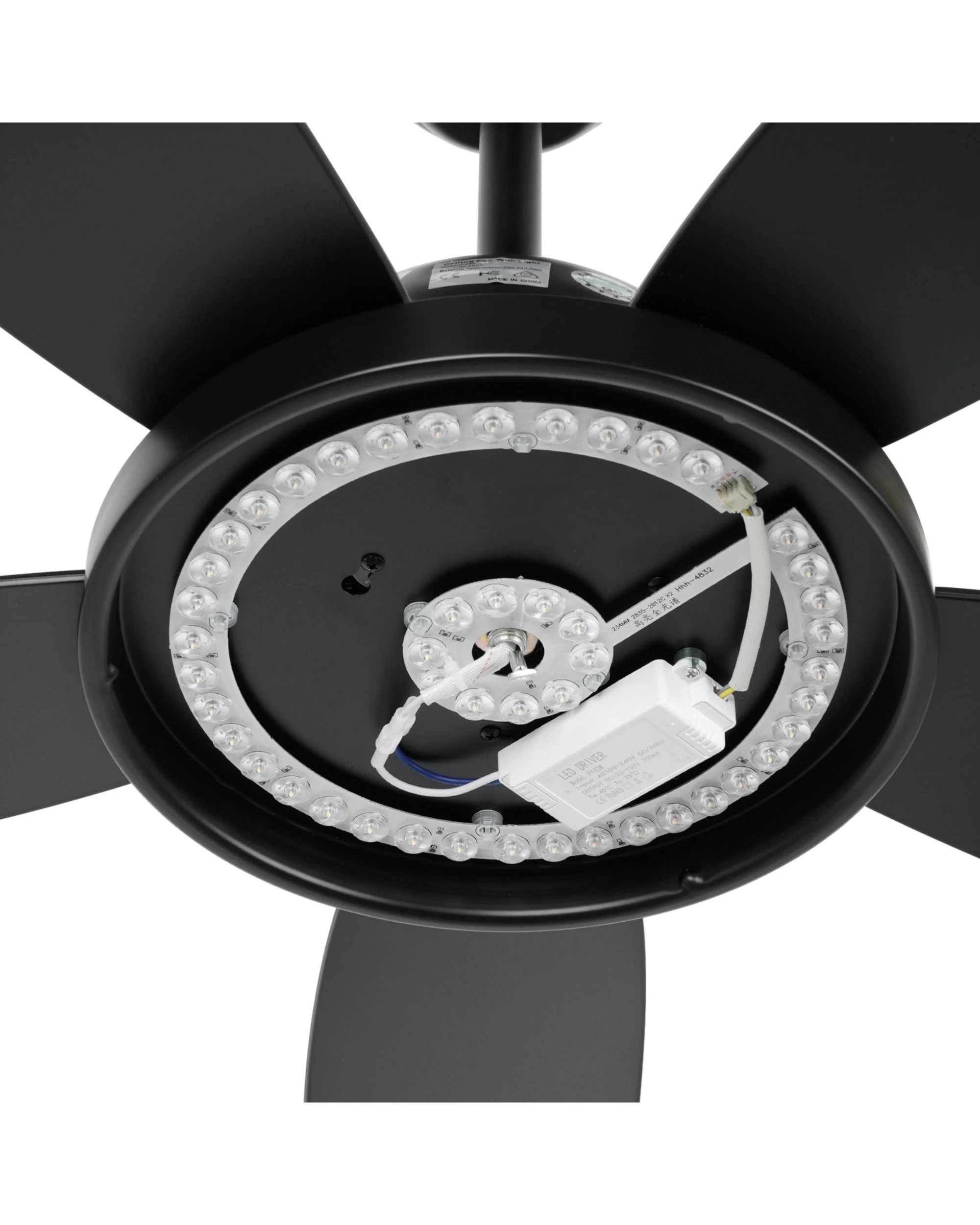 5 Advwin Ceiling Fans with 3-Color Light & 6 Speed, with 5 Quiet DC Reversible Blades Black, 5 of 8