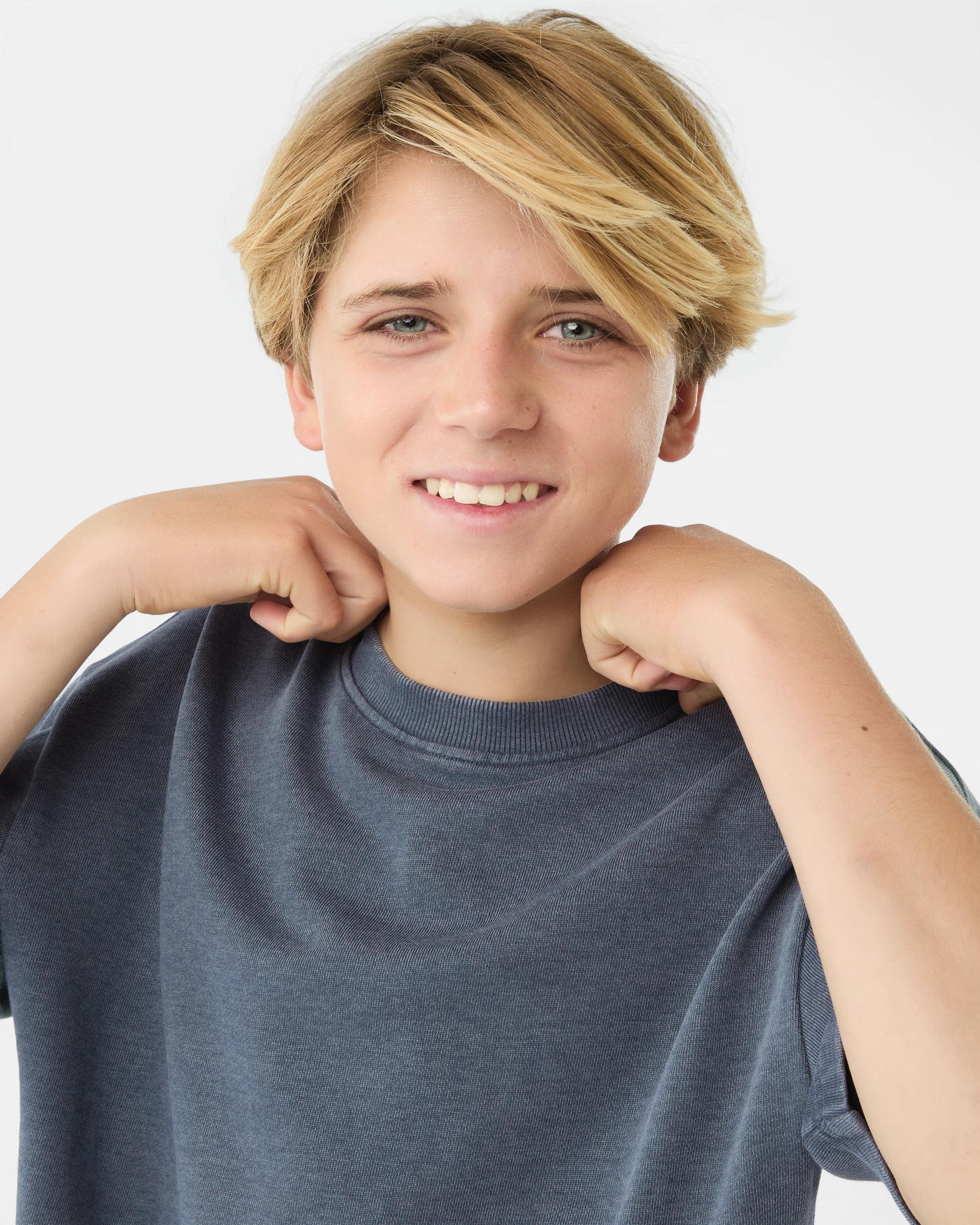 3 Short Sleeve Oversized Heavyweight T-shirt Greyblu, 3 of 5