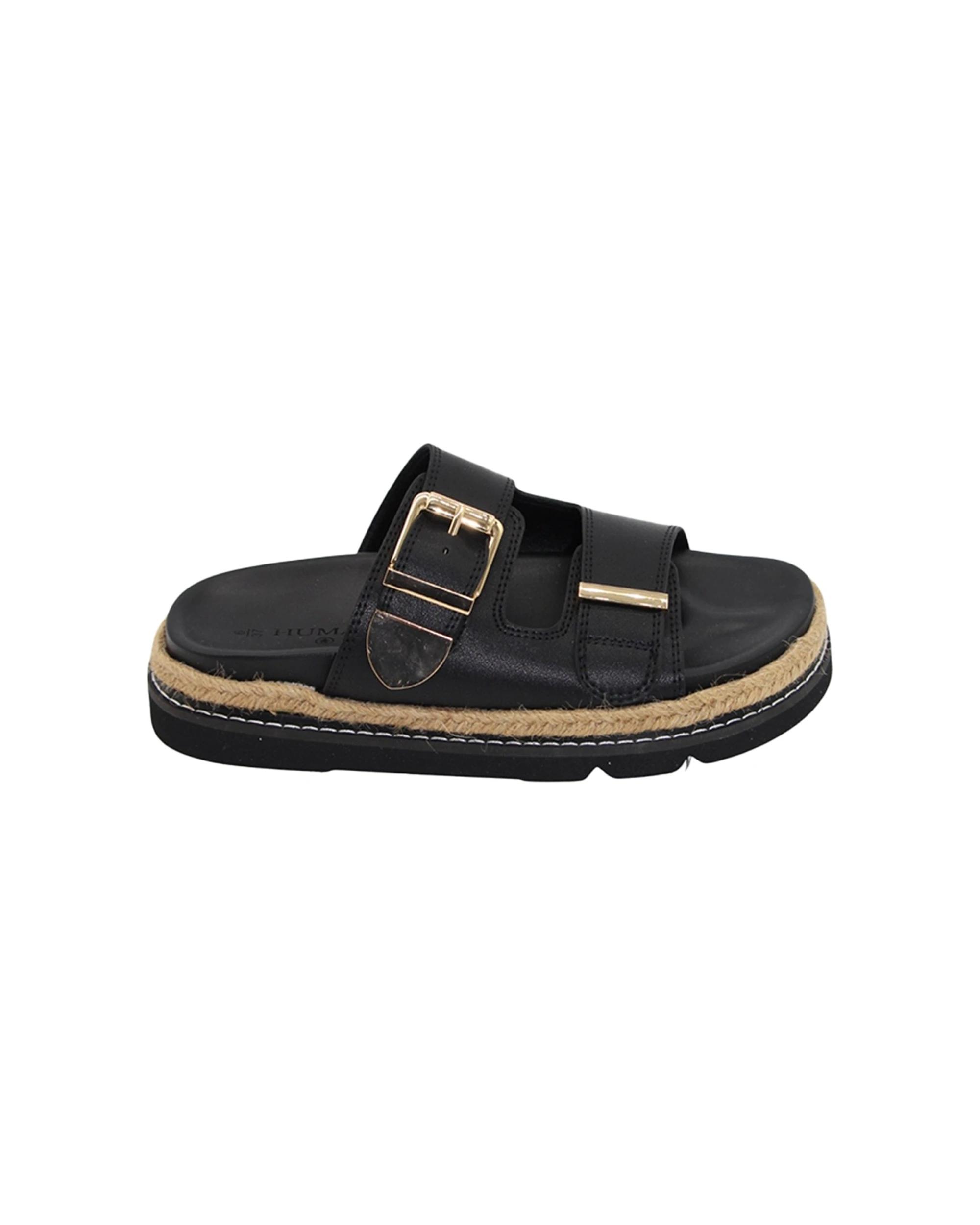 1 Human Shoes Milani Women's Platform Sandals Adjustable Padded Choc BLACK, 1 of 5