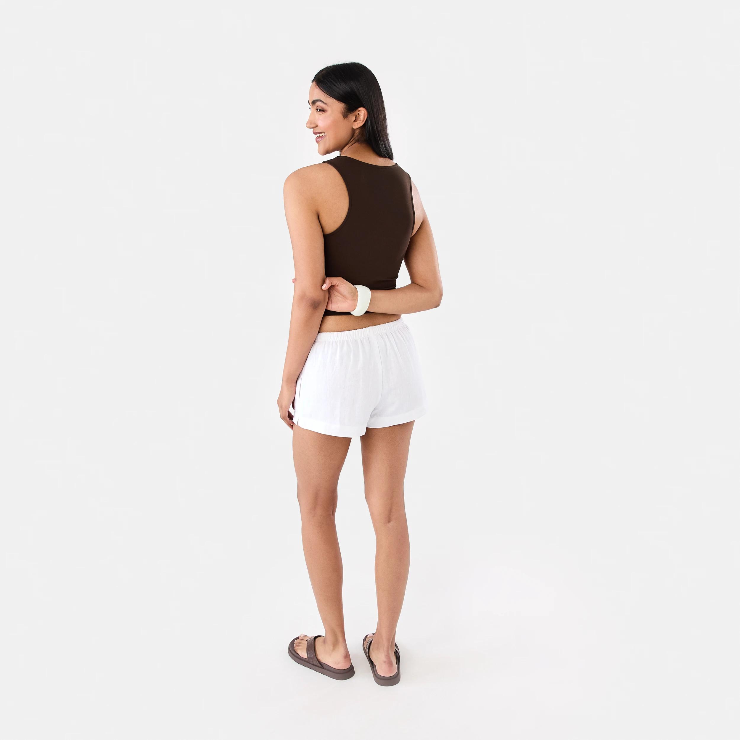 4 Linen Blend Shorts White, 4 of 7