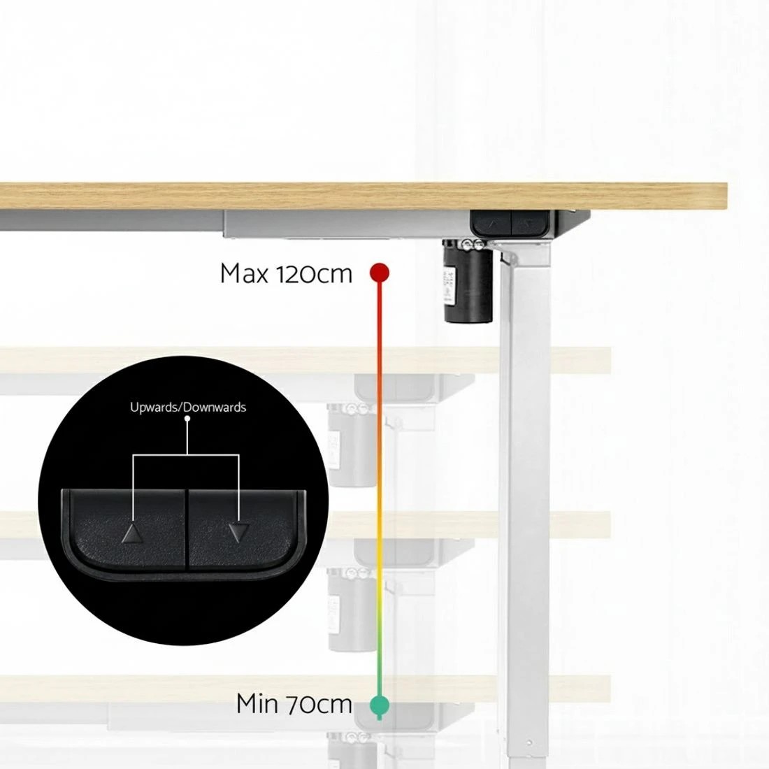 7 Artiss Under Desk Exercise Bike with 140cm Automatic Standing Desk Magnetic Resistance - Multi, 7 of 7