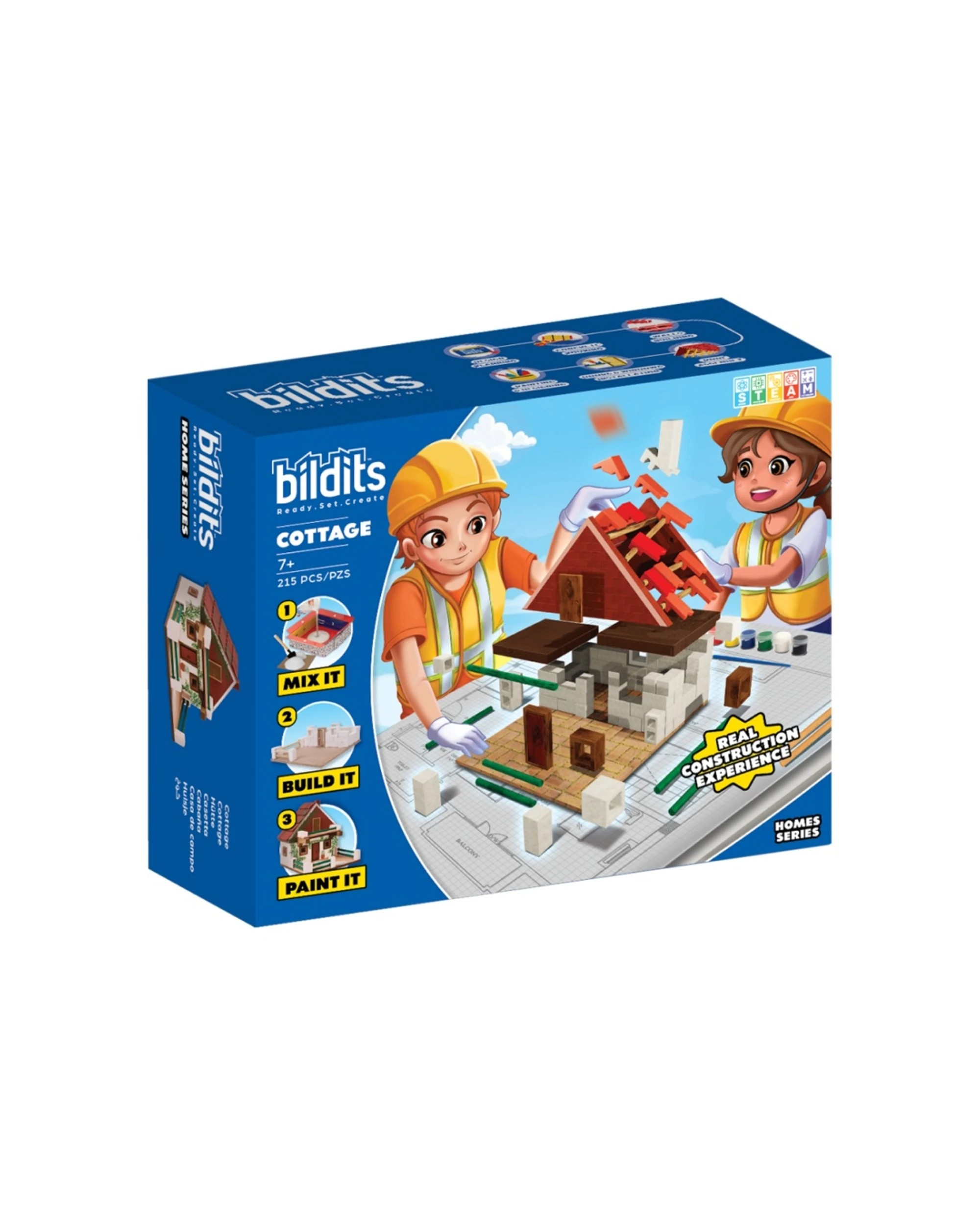 1 Bildits Cottage Building Kit 215pc Real Materials Kids Toy Set - Multi, 1 of 8