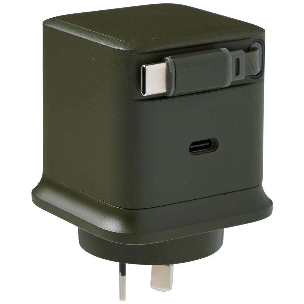 2 Otto OnTheGo 65W GaN Wall Charger w/ Rectractable Cable Green, 2 of 5