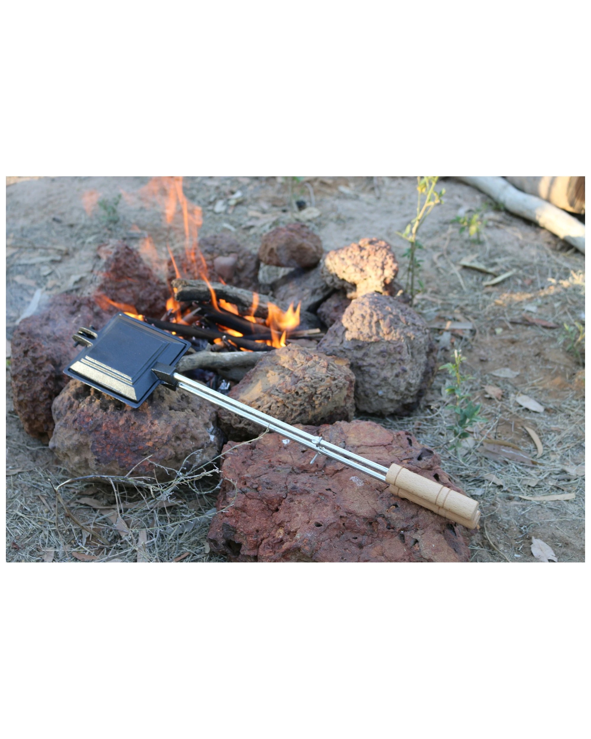 3 Wildtrak Jaffle Cast Iron Single With Wood Handle Camping Cookware - Black, 3 of 3