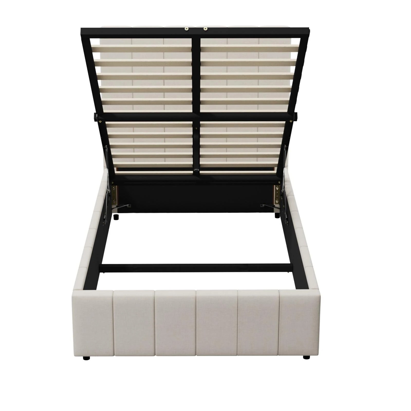 9 Oikiture King Single Bed Gas Lift Base With Storage Bed Frame
 - Beige, 9 of 10