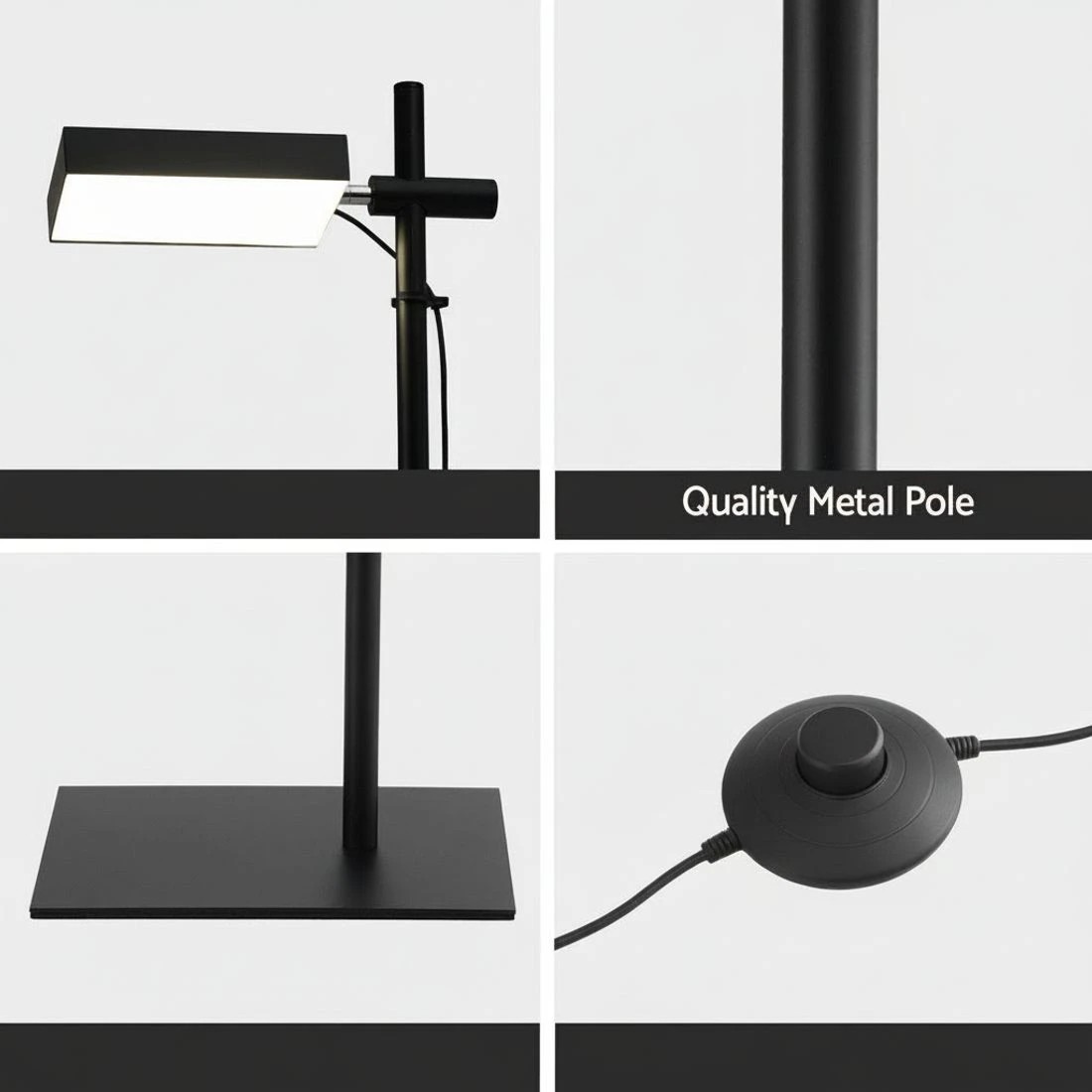 6 Artiss LED Floor Lamp, Modern Reading Lamp 360° Rotating Adjustable Light Head,12W Standing Lamp for Living Room - Black, 6 of 6