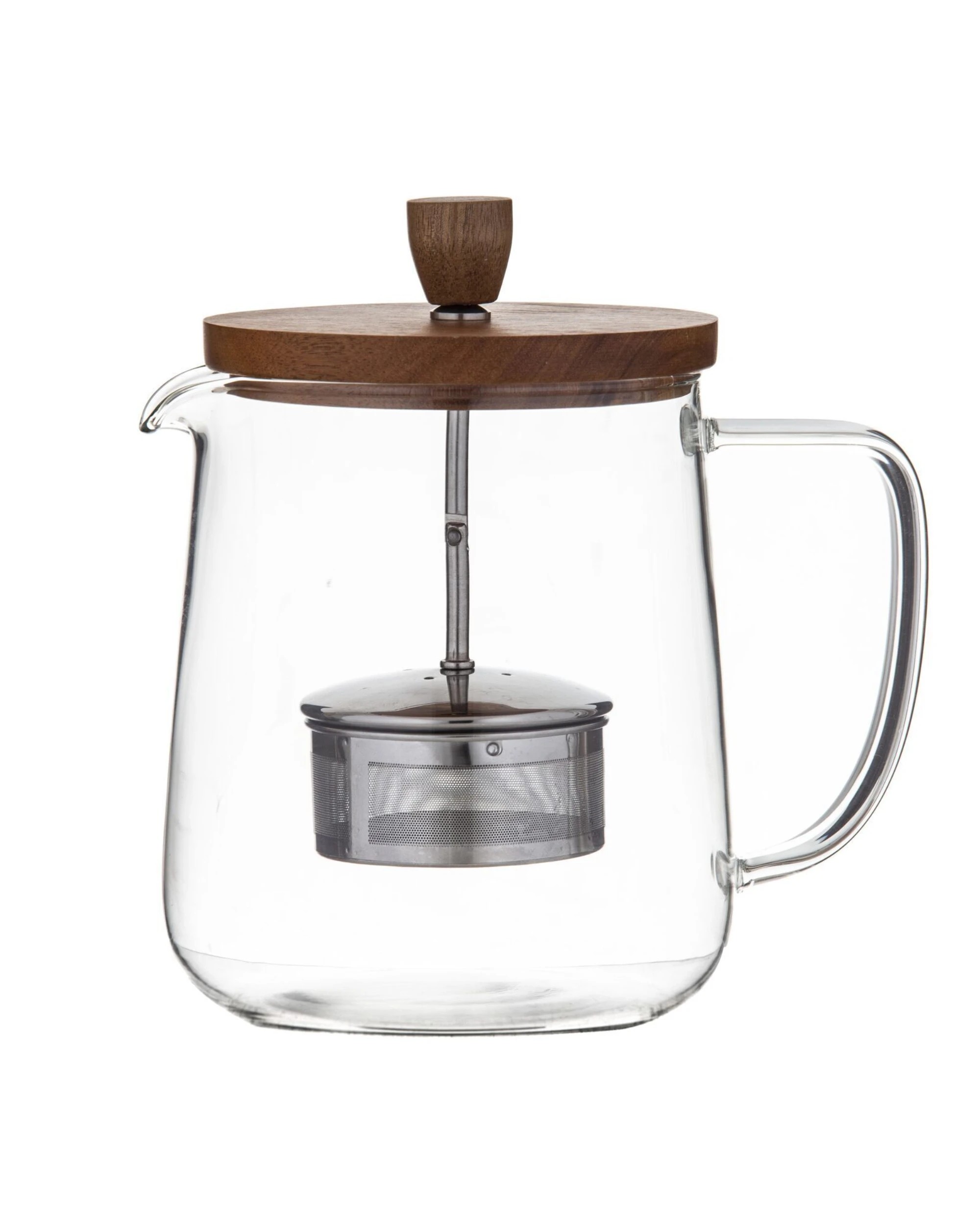 1 Leaf & Bean Naples Tea Pot with Acacia Lid & Infuser - Brown, 1 of 3