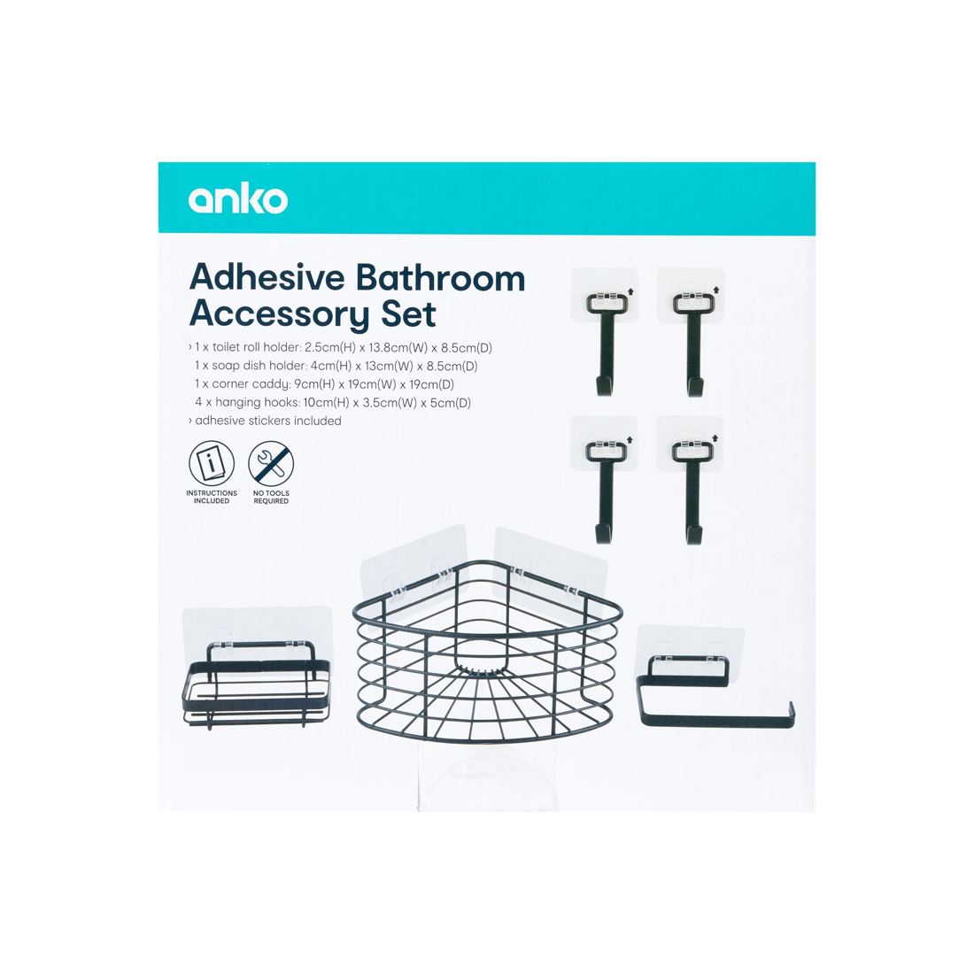 9 Adhesive Bathroom Accessory Set, 9 of 9