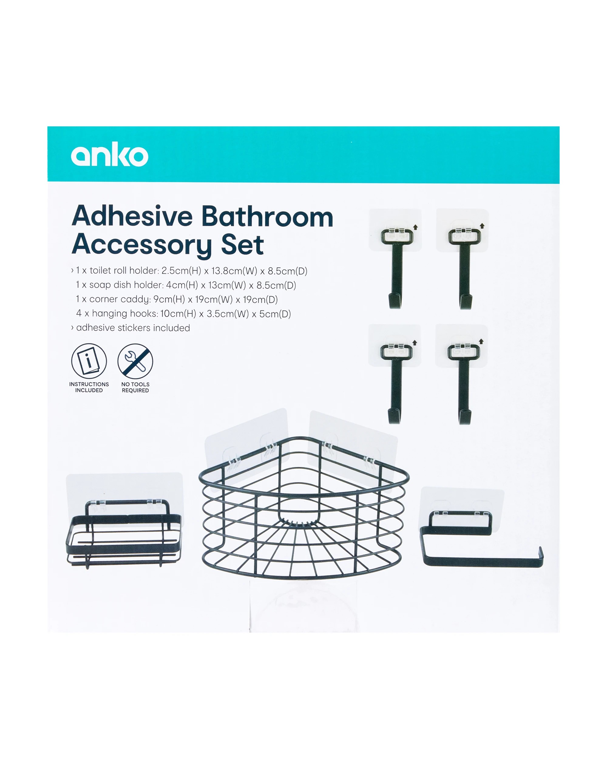 9 Adhesive Bathroom Accessory Set, 9 of 9