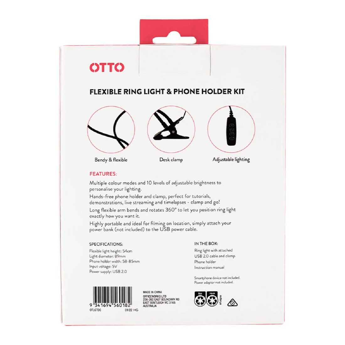 2 Otto Desk Clamp Ring Light and Phone Holder, 2 of 4