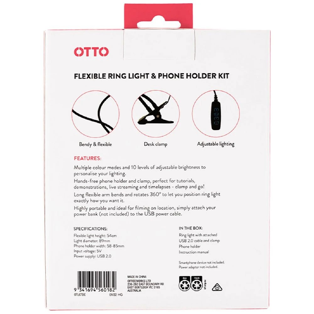 2 Otto Desk Clamp Ring Light and Phone Holder, 2 of 4