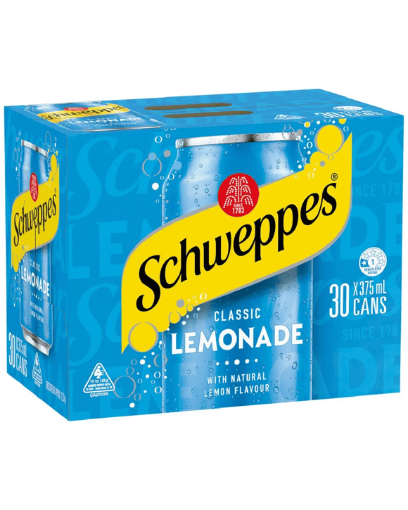 Schweppes Lemonade Cans 375mL 30 Pack