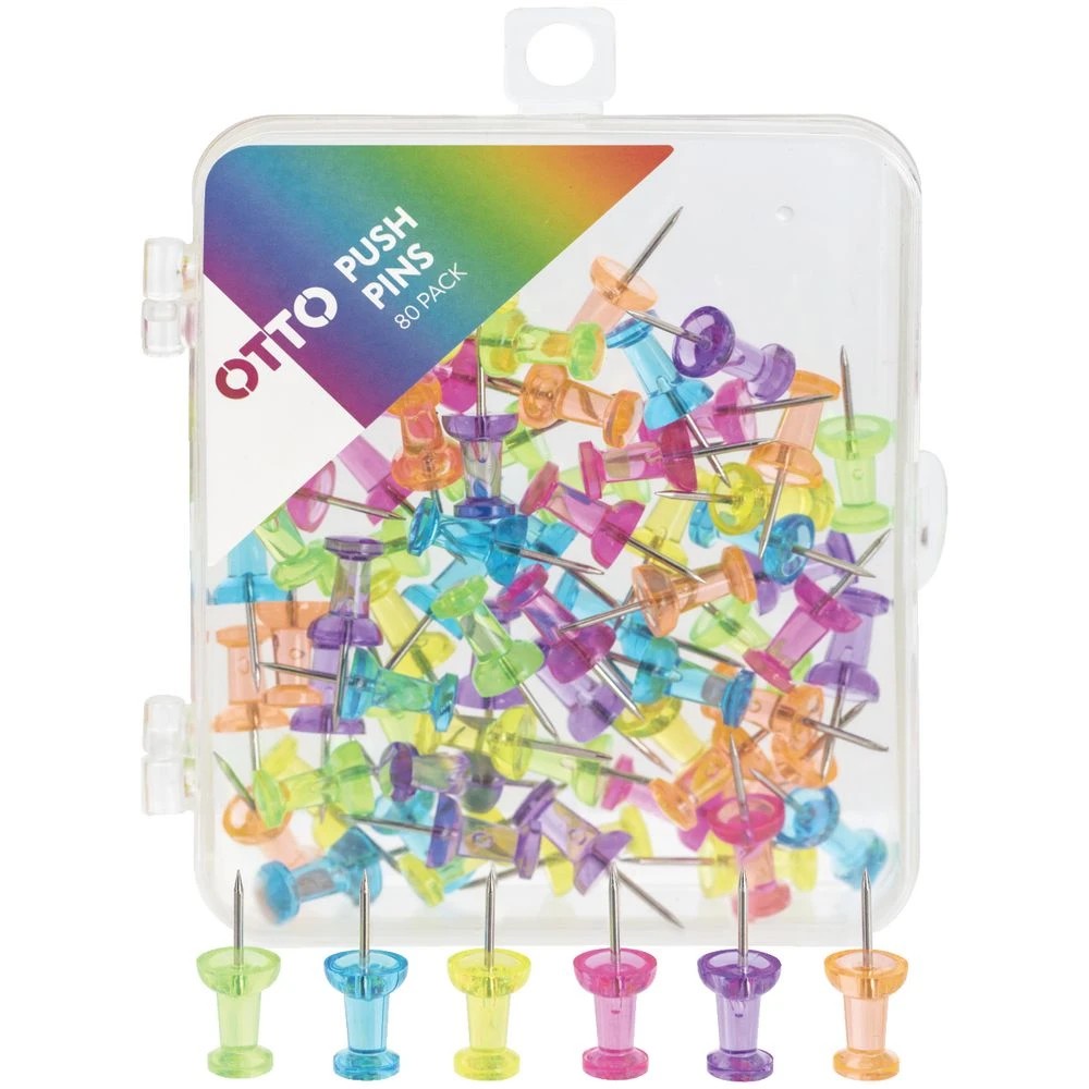 3 Otto Push Pins Assorted 80 Pack, 3 of 3