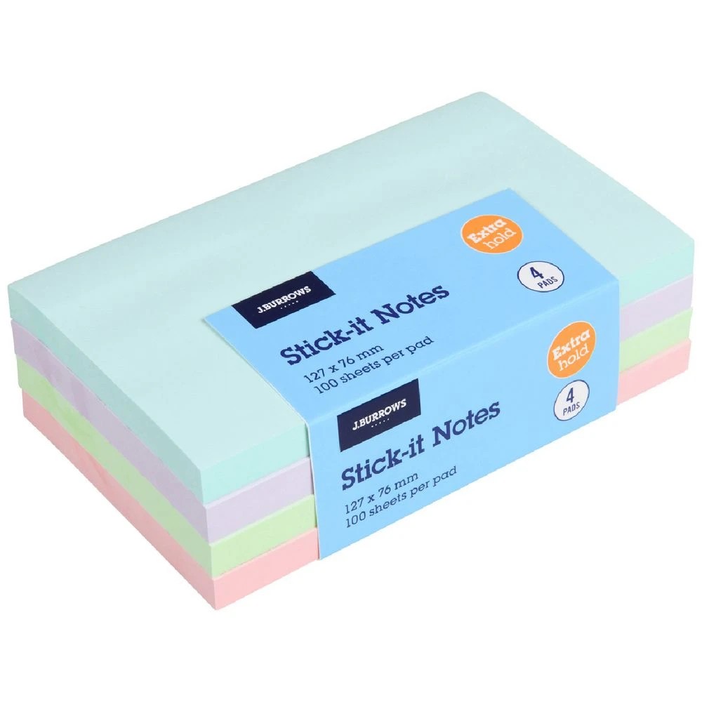 1 J.Burrows Stick-It Notes 76x127mm Sherbet 4 Pack, 1 of 4