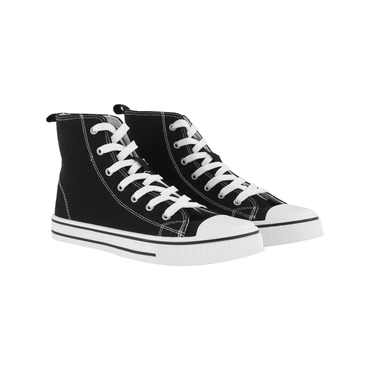 2 Canvas High Top Sneakers Blk Wht, 2 of 5