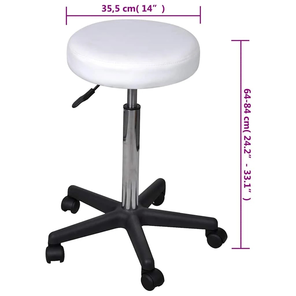 4 vidaXL Stool Swiveling - White, 4 of 4
