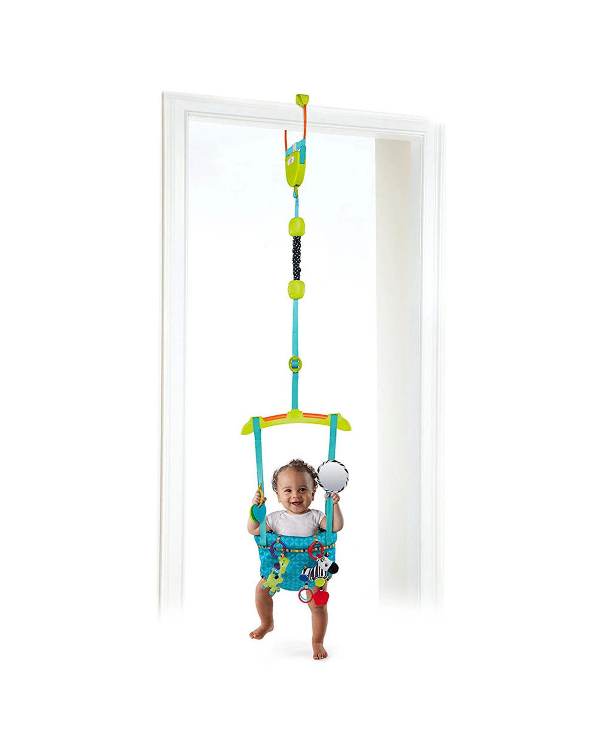 2 Bright Starts Baby Bounce N Spring Deluxe Door Clamp Jumper With Plush Toys Mirror
 - Multi, 2 of 7