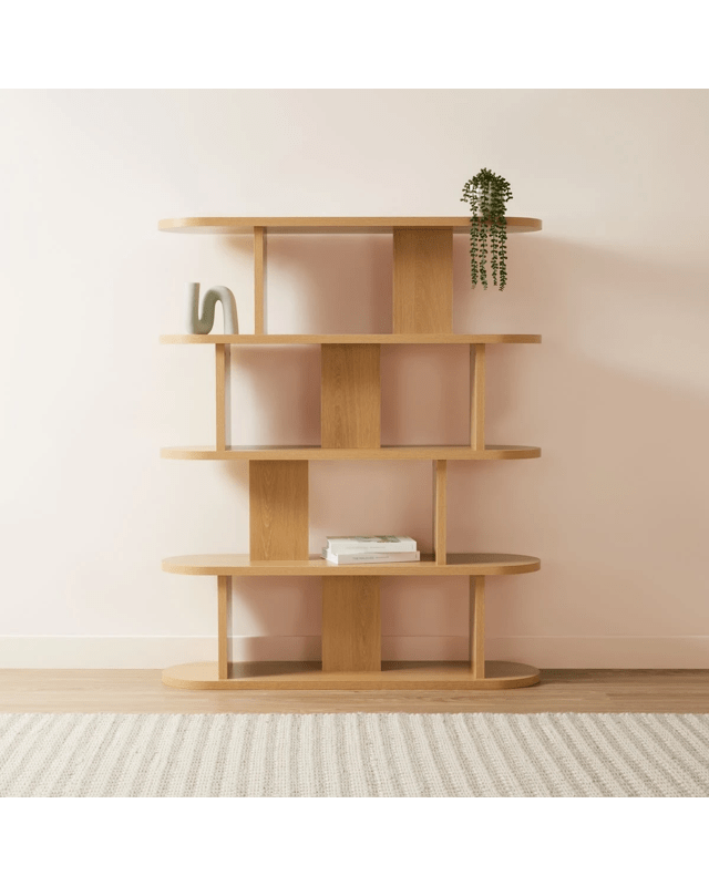 5 Tier Lozenge Bookshelf - Oak 