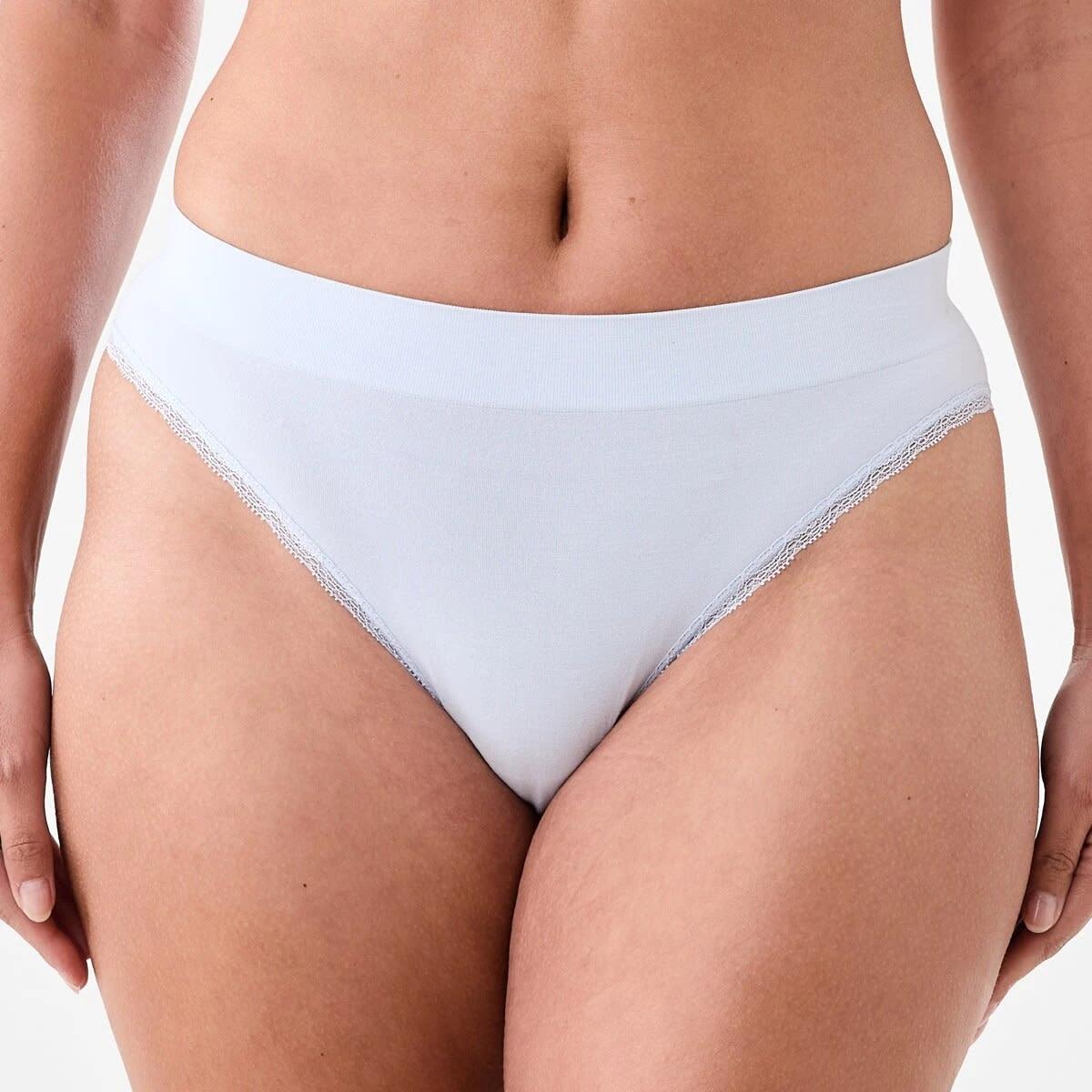 4 3 Pack Seamfree Bamboo Lace Bikini Briefs HALOGEN BLUE, SILVER MARLE, SHADOW NAVY, 4 of 9