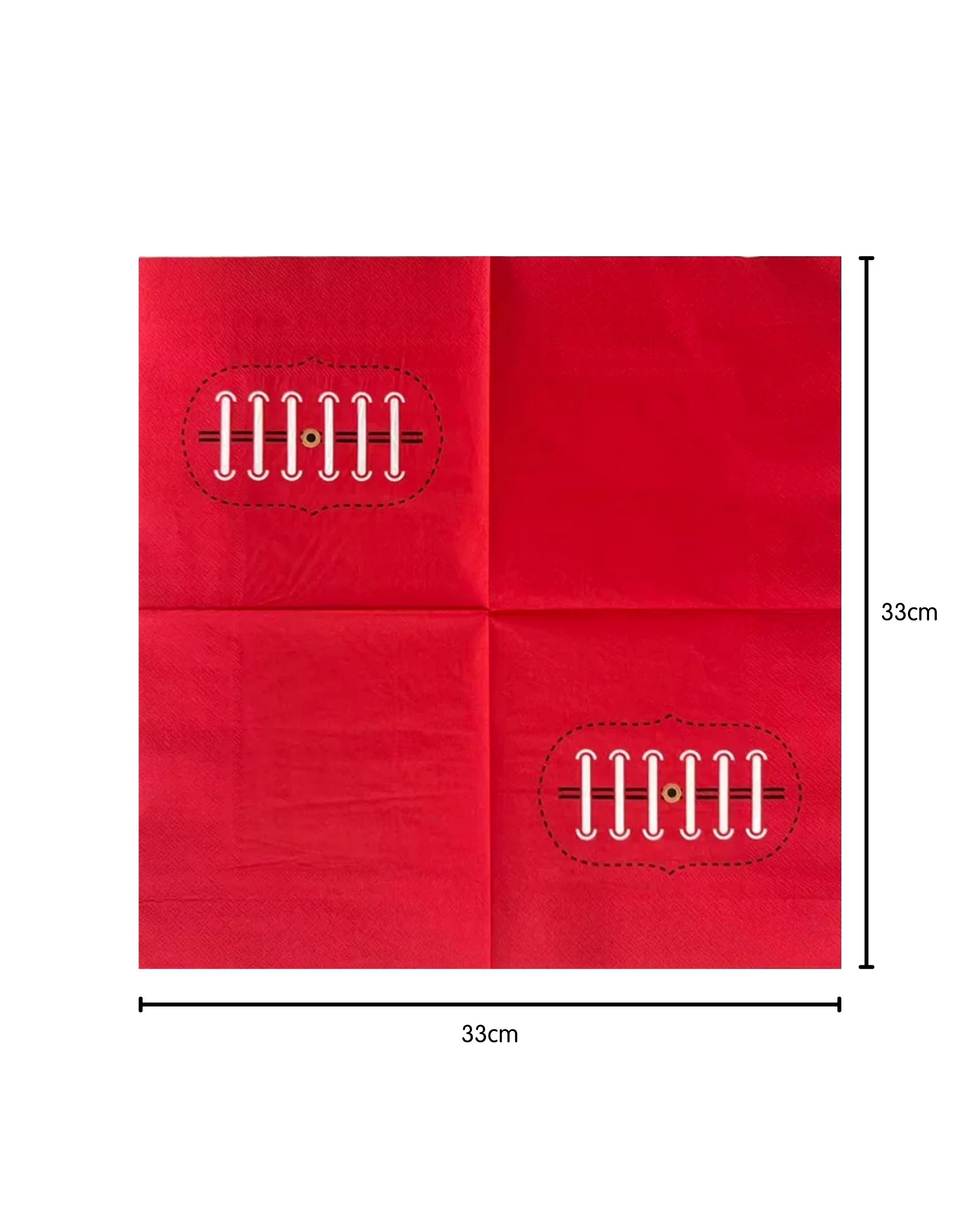 2 Party Maker Footy Large Paper Napkins Serviettes Pack of 16 - Red, 2 of 3