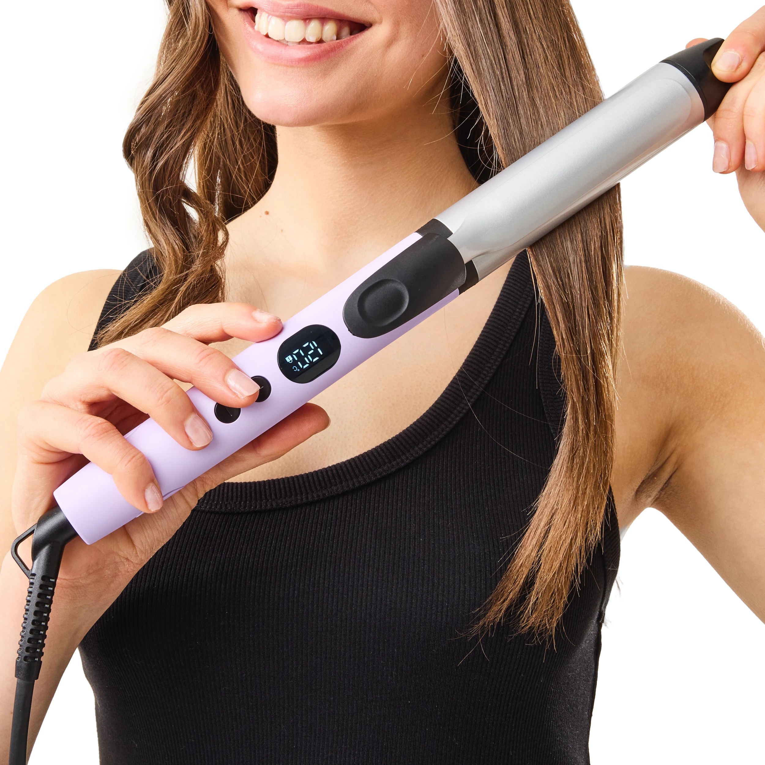 1 2-in-1 Straightening Curler - Purple, 1 of 10