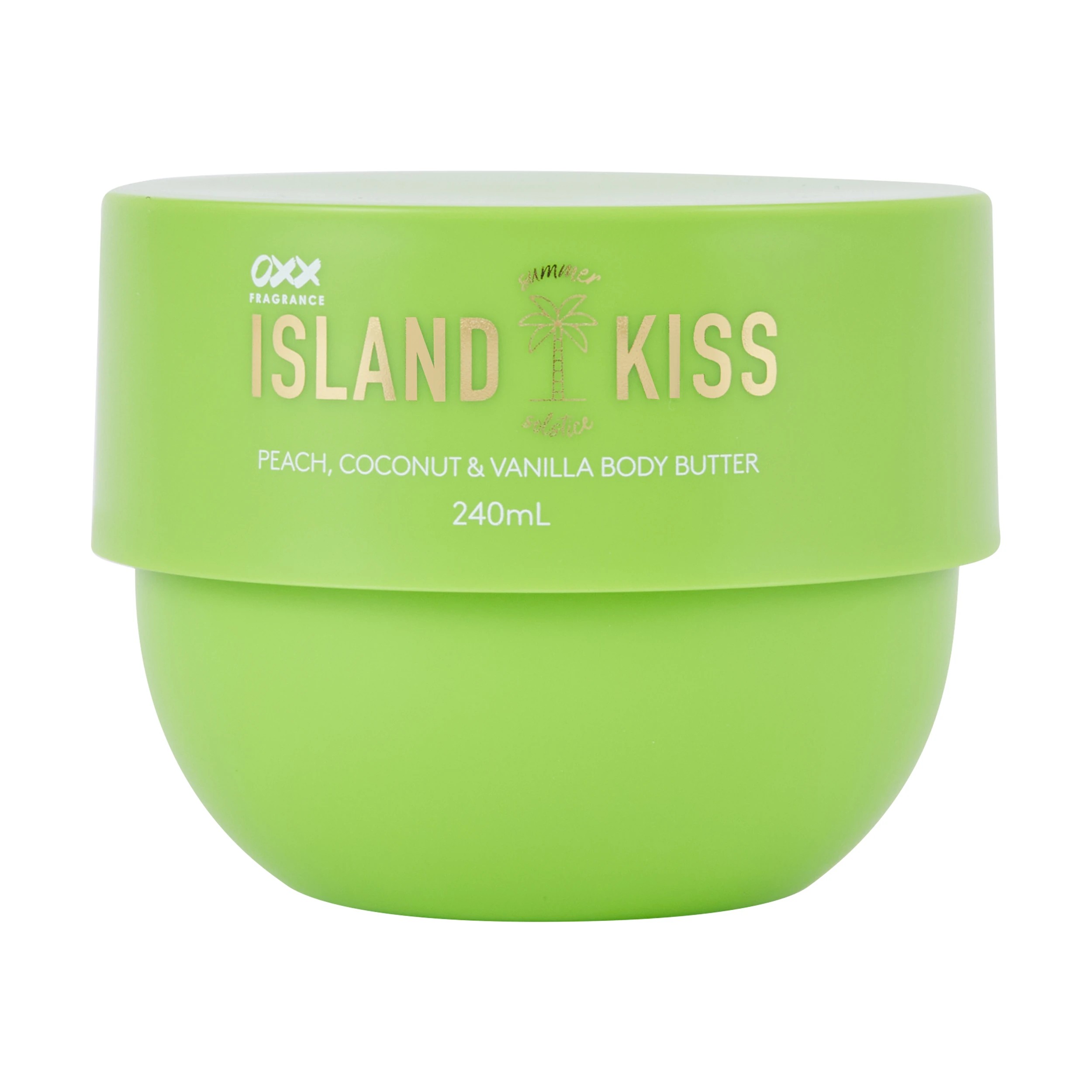 1 OXX Fragrance Summer Solstice Island Kiss Body Butter 240ml - Peach, Coconut and Vanilla, 1 of 3