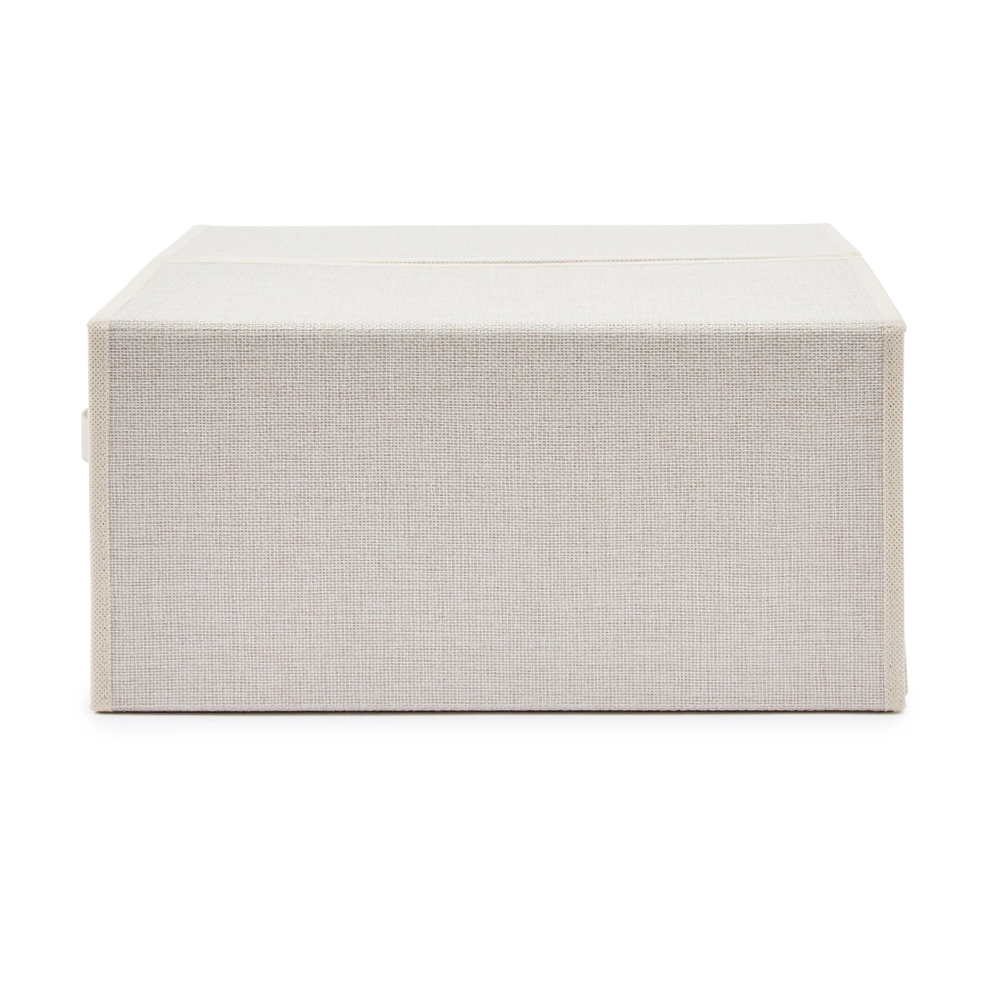 8 Linen Look Large Bed Linen Box - Beige, 8 of 10