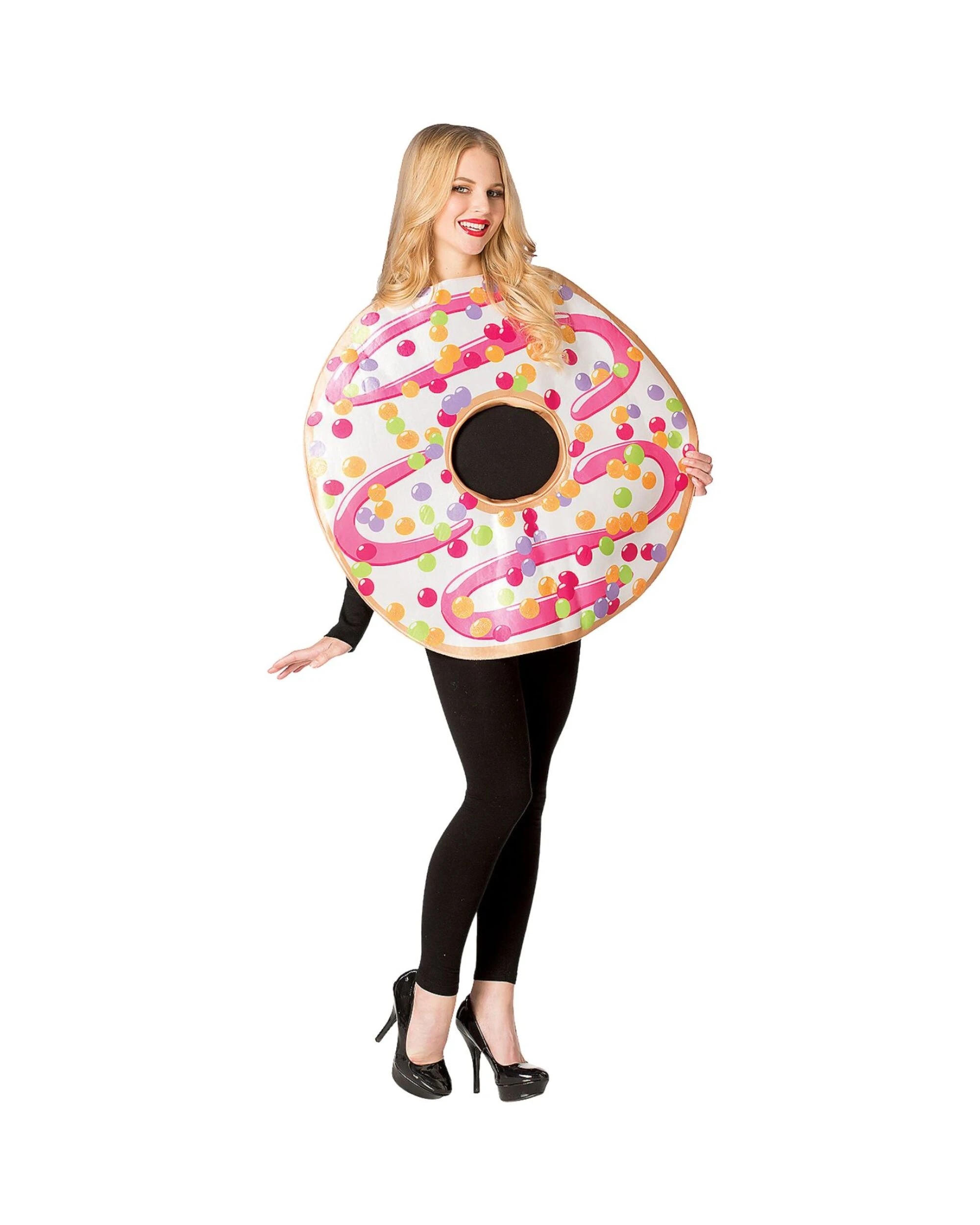 1 Rasta Imposta Adult White Frosted Donut Costume - One Size - Assorted, 1 of 3