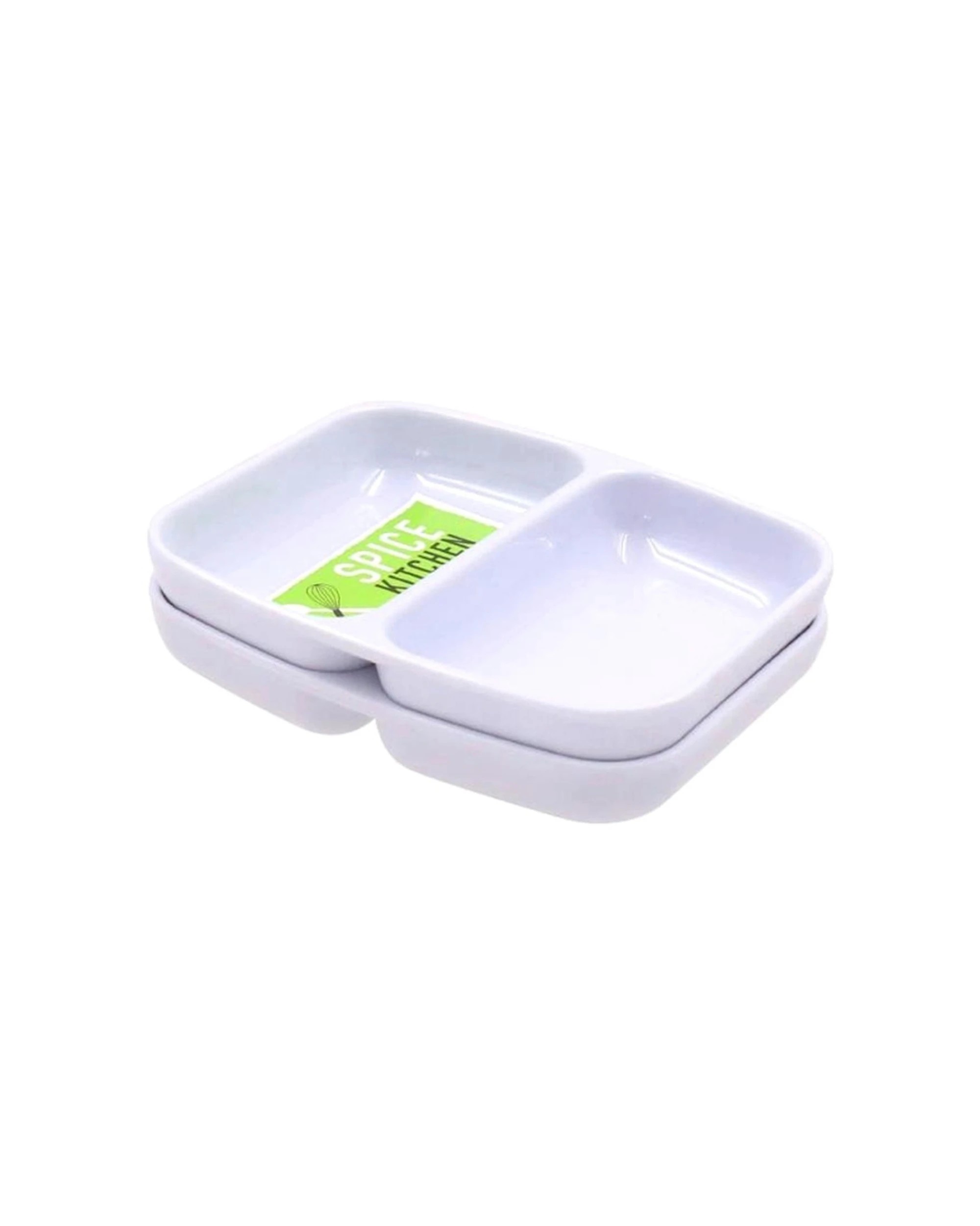1 Durmaz 2pc Melamine Two Section Serving Tray Tableware 9.9x8.1cm - White, 1 of 1