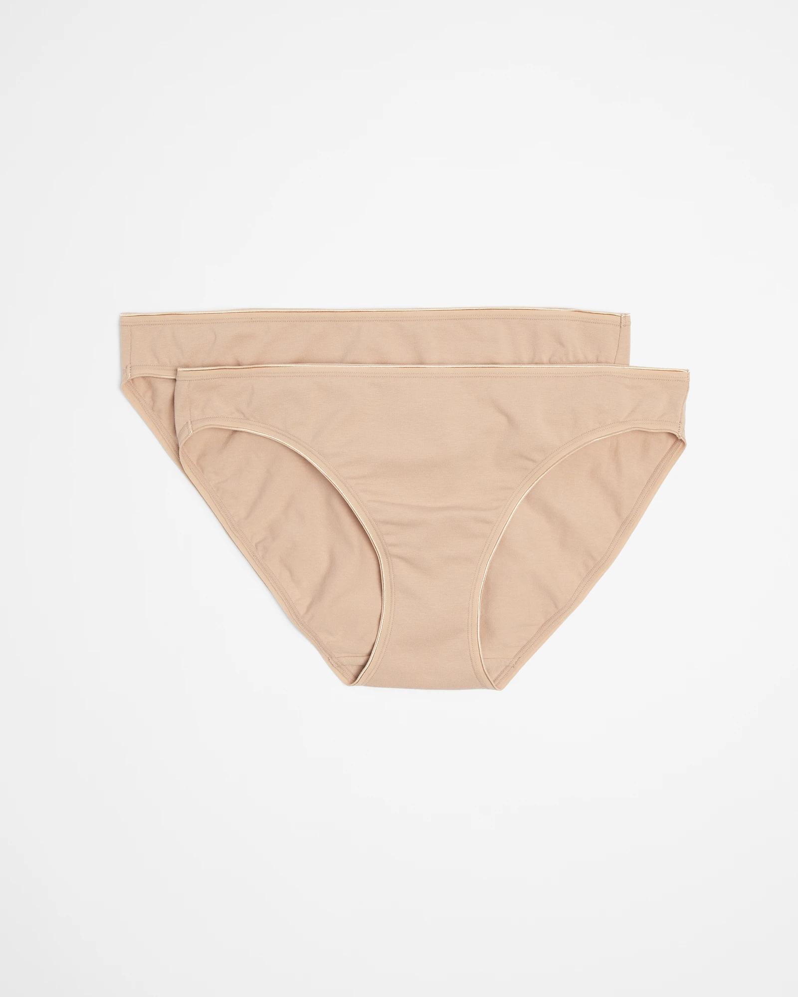 1 Target 2 Pack Everyday Cotton Bikini Briefs With Aloe LATTE, 1 of 4