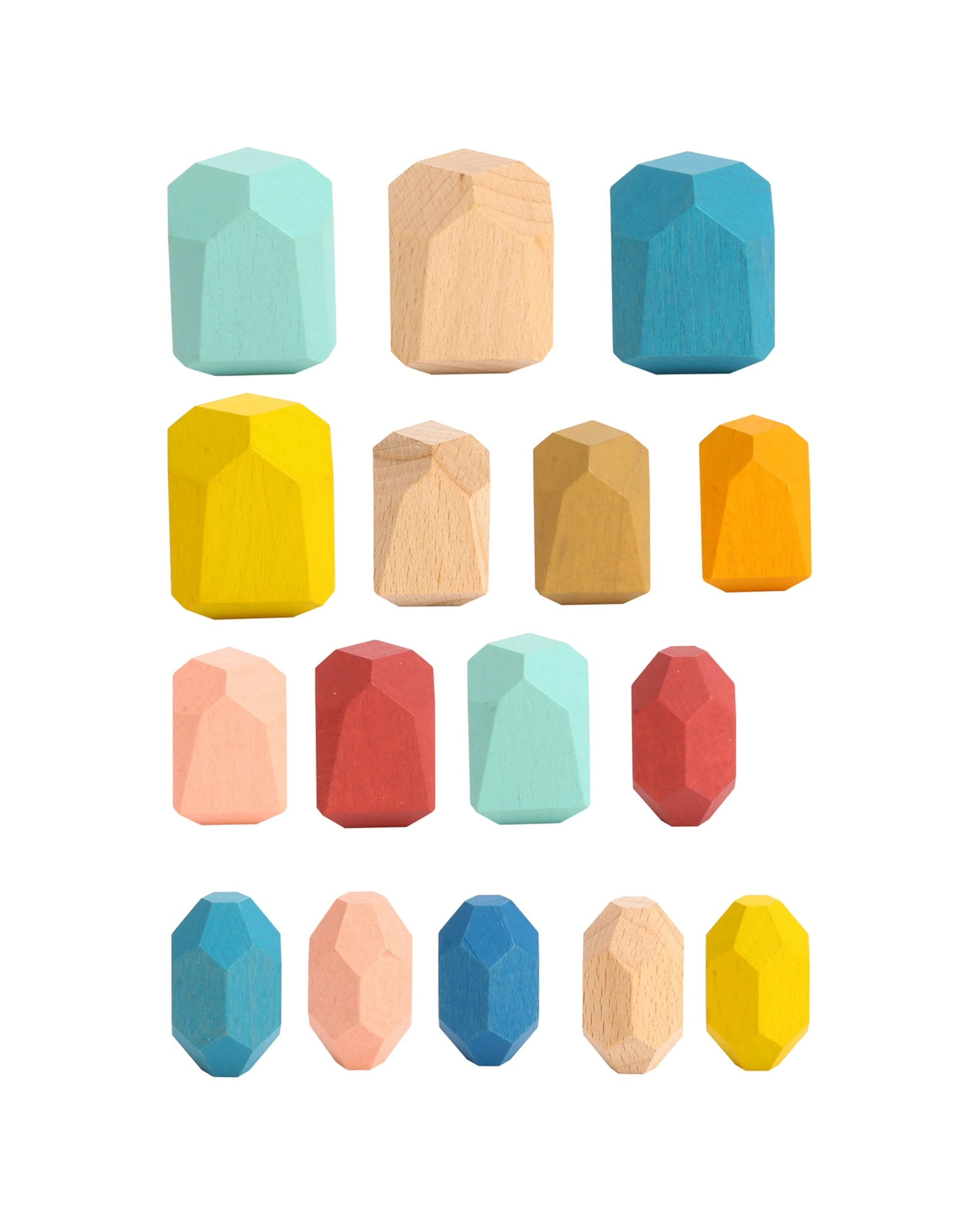 3 Tooky Toy 16pc Wooden Stacking Stone Large Building Blocks Kids Fun Learning - Multi, 3 of 6