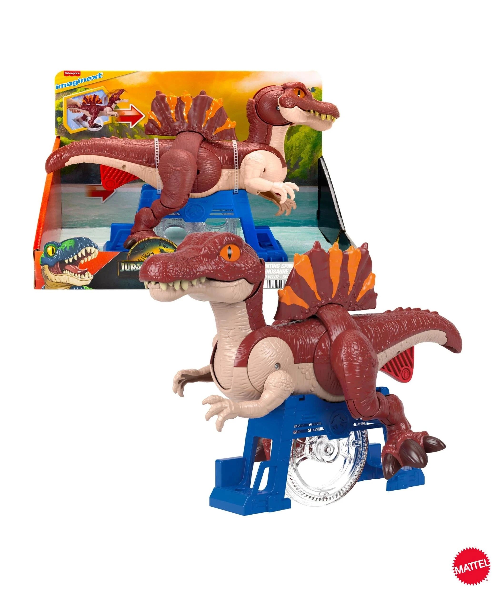 1 Mattel Fisher-Price Imaginext Jurassic World Rebirth Sprinting Spinosaurus Dinosaur Figure - Red, 1 of 5