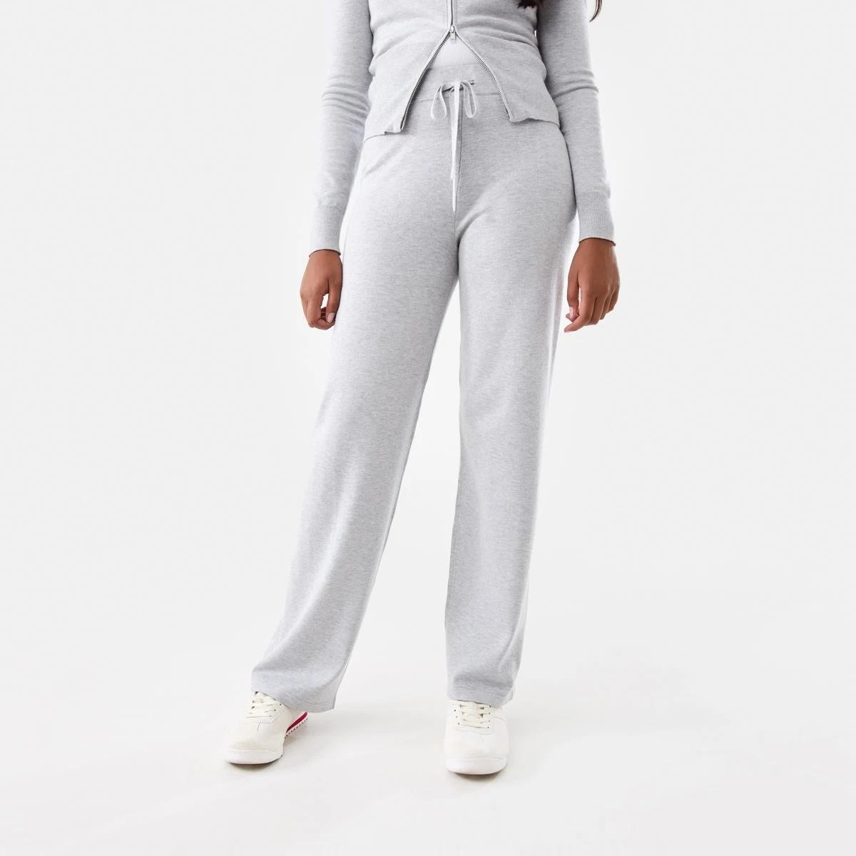 1 True Knit Tie Waist Pants Slvr Marle, 1 of 6