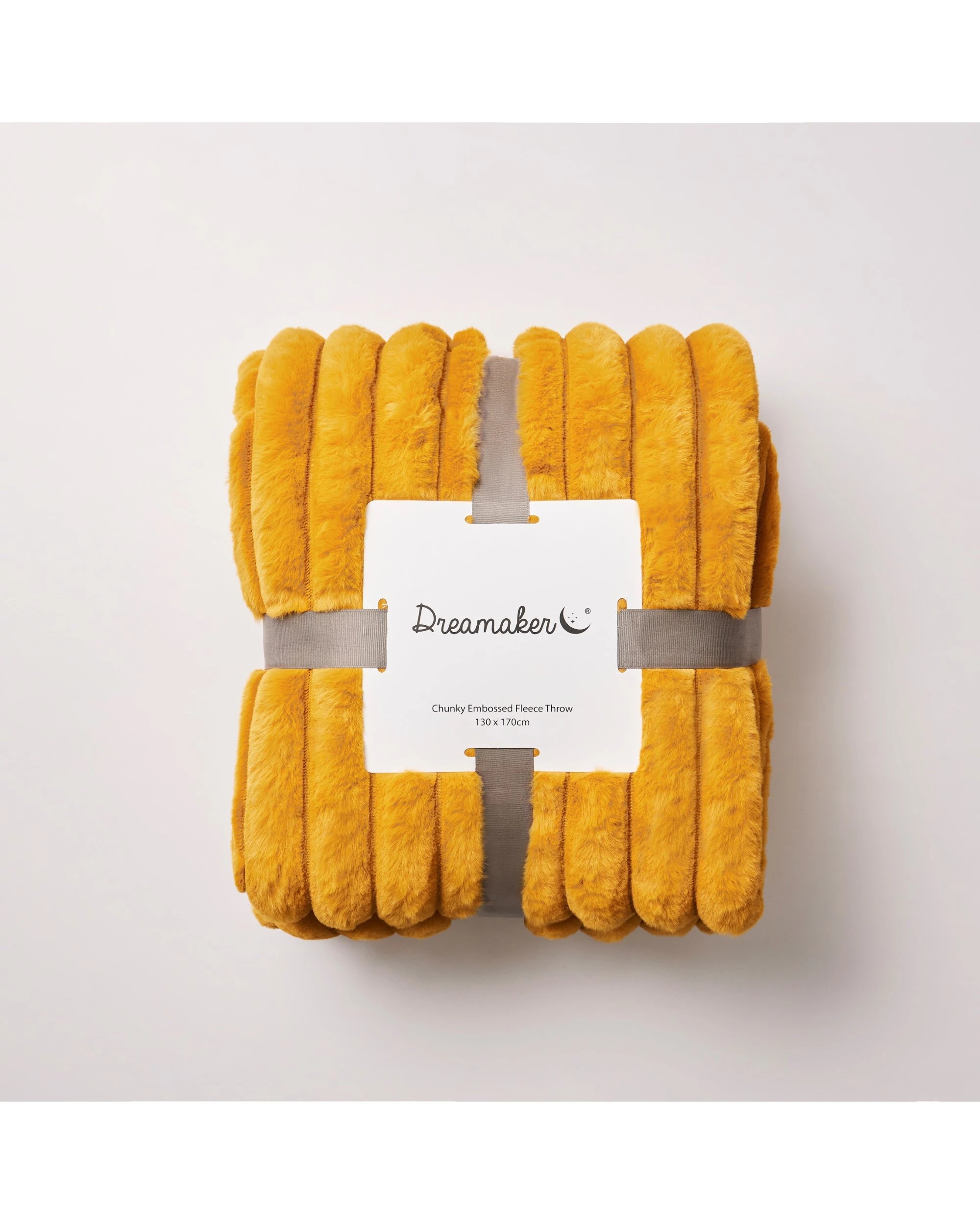 3 Dreamaker Chunky Embossed Fleece Throw 130x170cm - Mustard Gold, 3 of 4