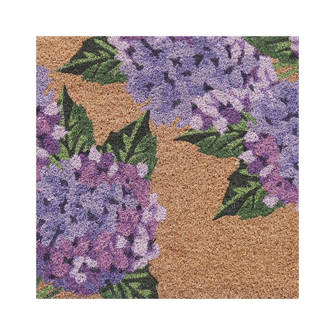 3 Solemate PVC Backed Coir Hydrangea 45x75cm Slim Outdoor Stylish Doormat - Natural, 3 of 4