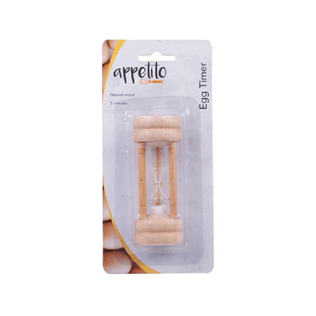 1 Appetito 3 Minute Wooden Egg Timer Durable Easy To Use Compact For Boiled Eggs
 - Beige, 1 of 3