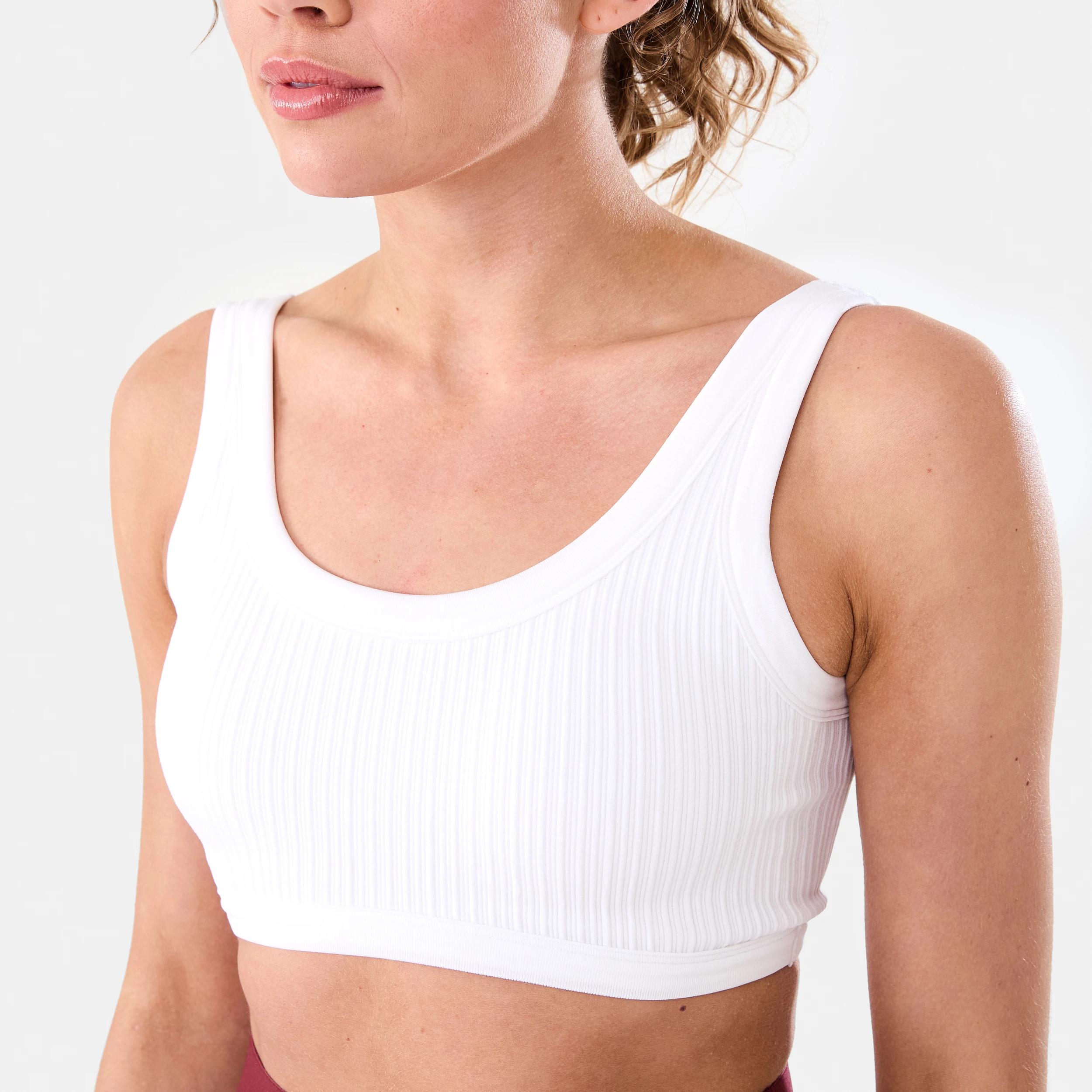 6 Active Womens Seamfree Rib Crop Top White, 6 of 8