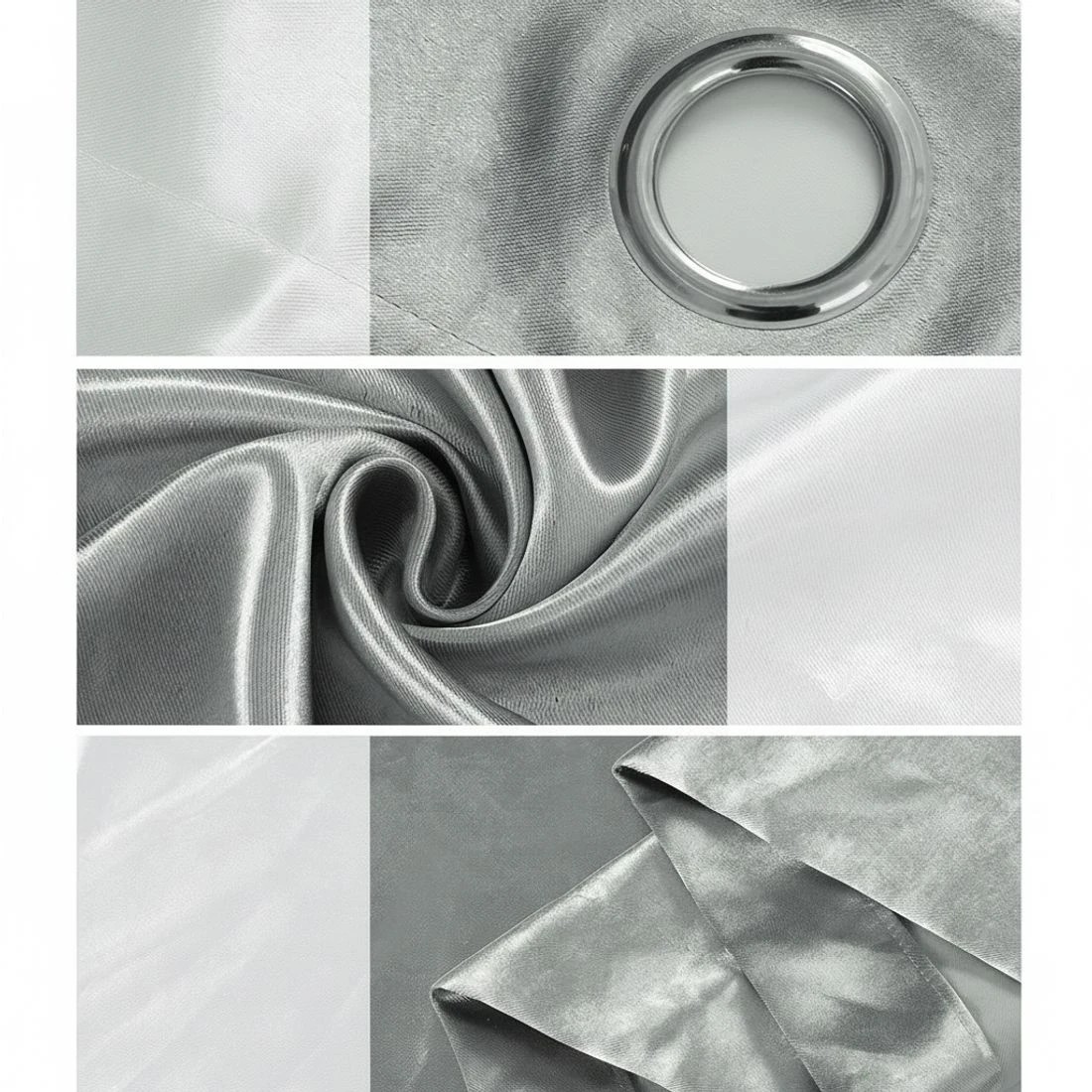 5 Artiss 2X Blockout Curtains Eyelet 140x230cm Shine - Grey, 5 of 6