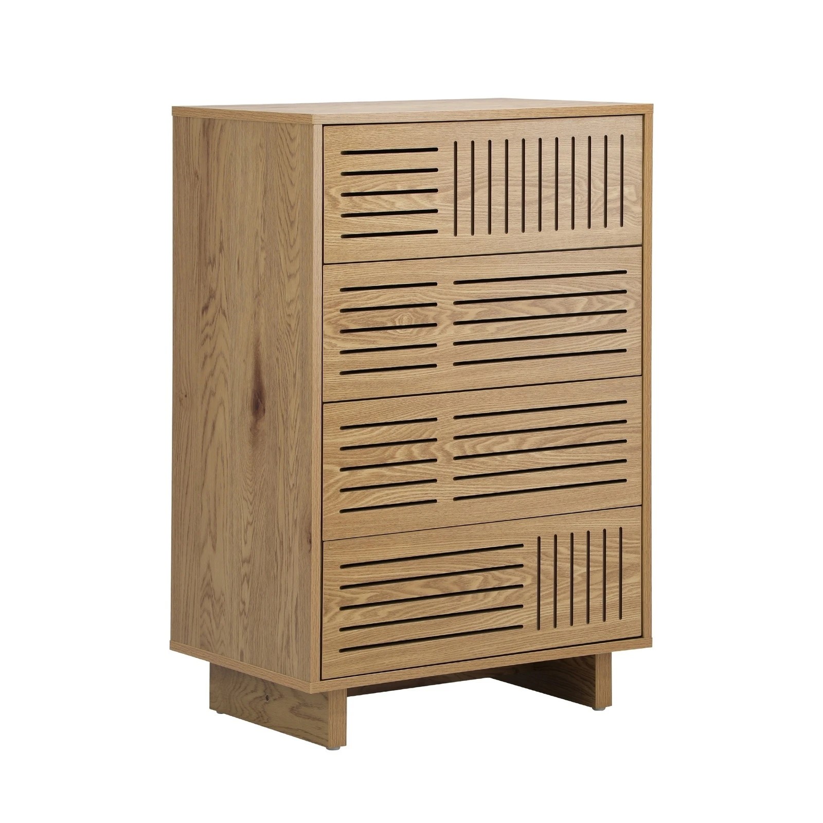 6 Oikiture 4 Chest of Drawers Storage Cabinet Dresser Tallboy Set of 2 - Natural, 6 of 9