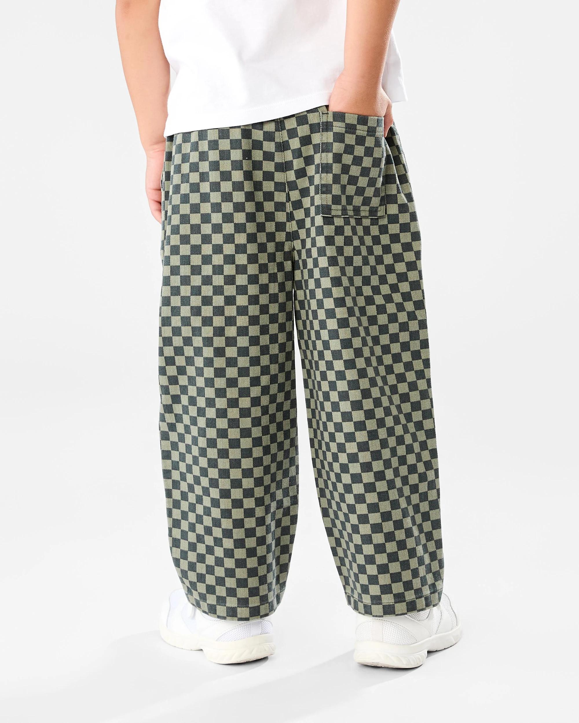 2 Printed Checkerboard Pants Grn Check, 2 of 8
