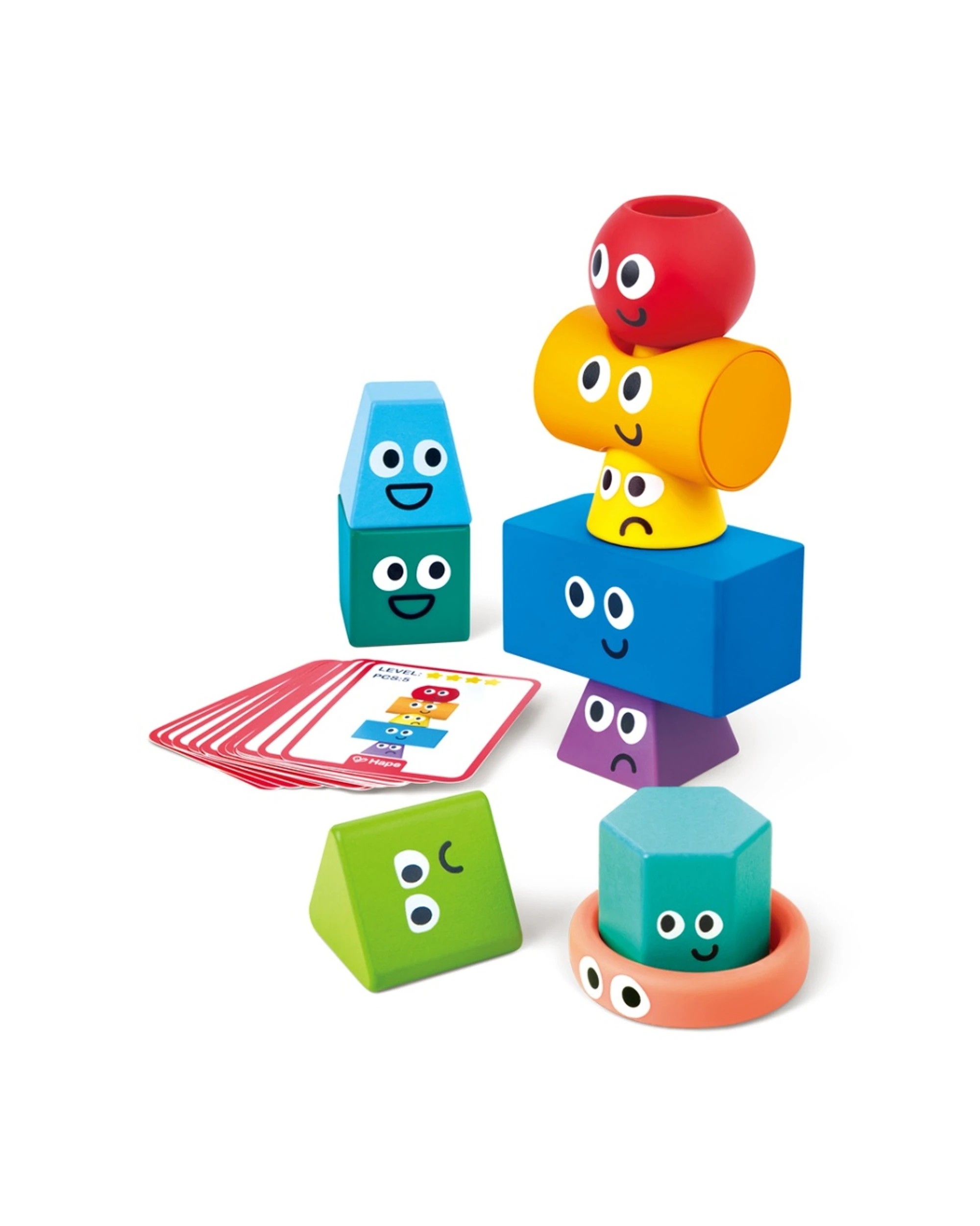 1 Hape 26pc Montessori Stacking Blocks Toy 10 Shapes 16 Challenge Cards Kids - Multi, 1 of 4