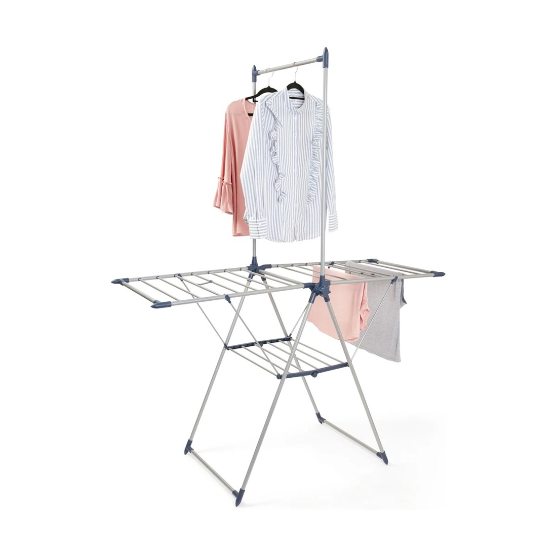 2 Winged Clothes Airer with Garment Rack, 2 of 4