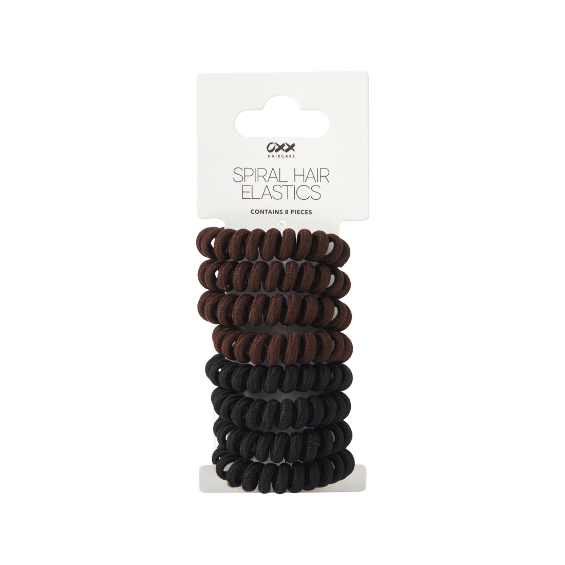 1 OXX Haircare 8 Piece Spiral Hair Elastics - Black and brown, 1 of 4