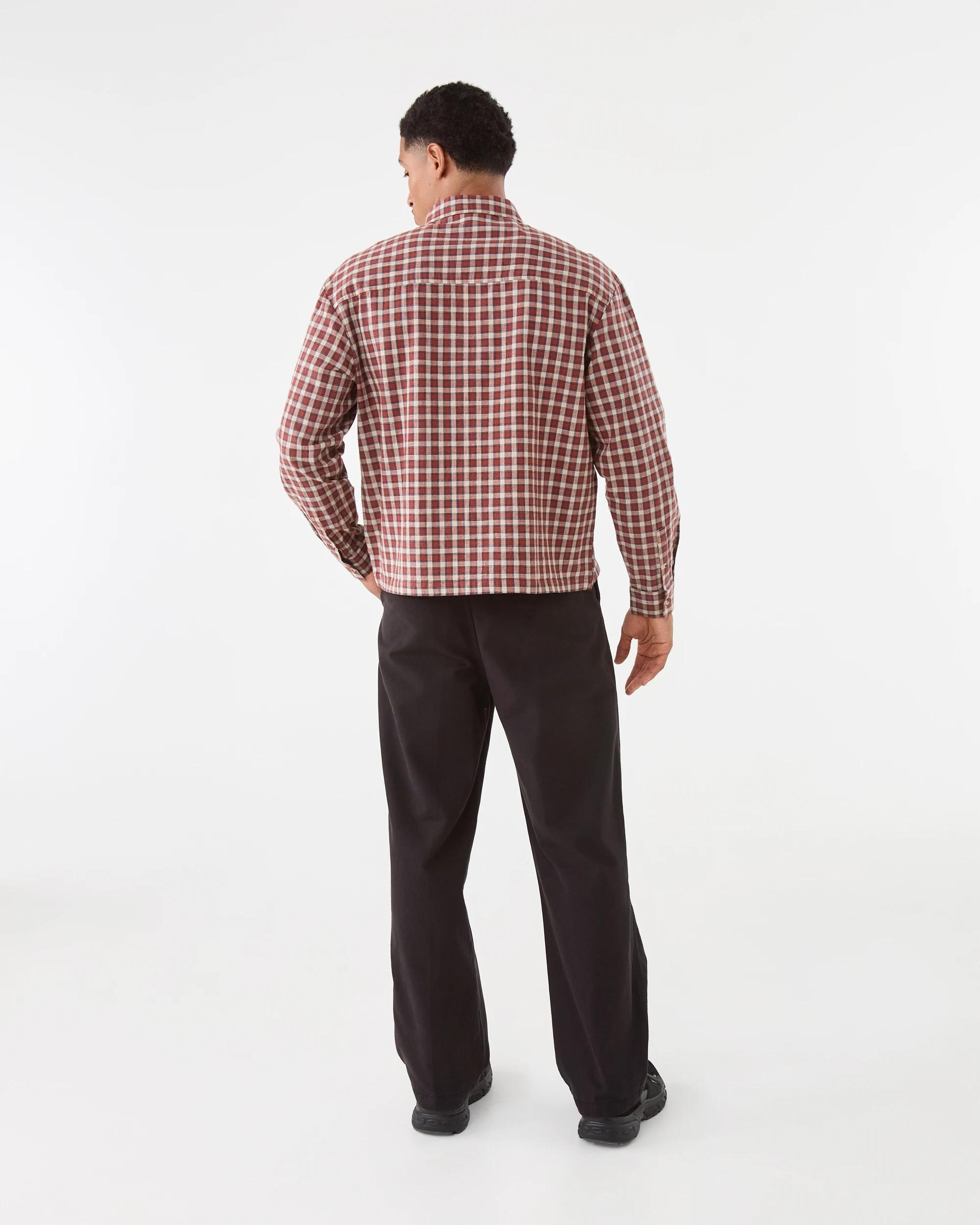 4 Long Sleeve Boxy Shirt Red Check, 4 of 9