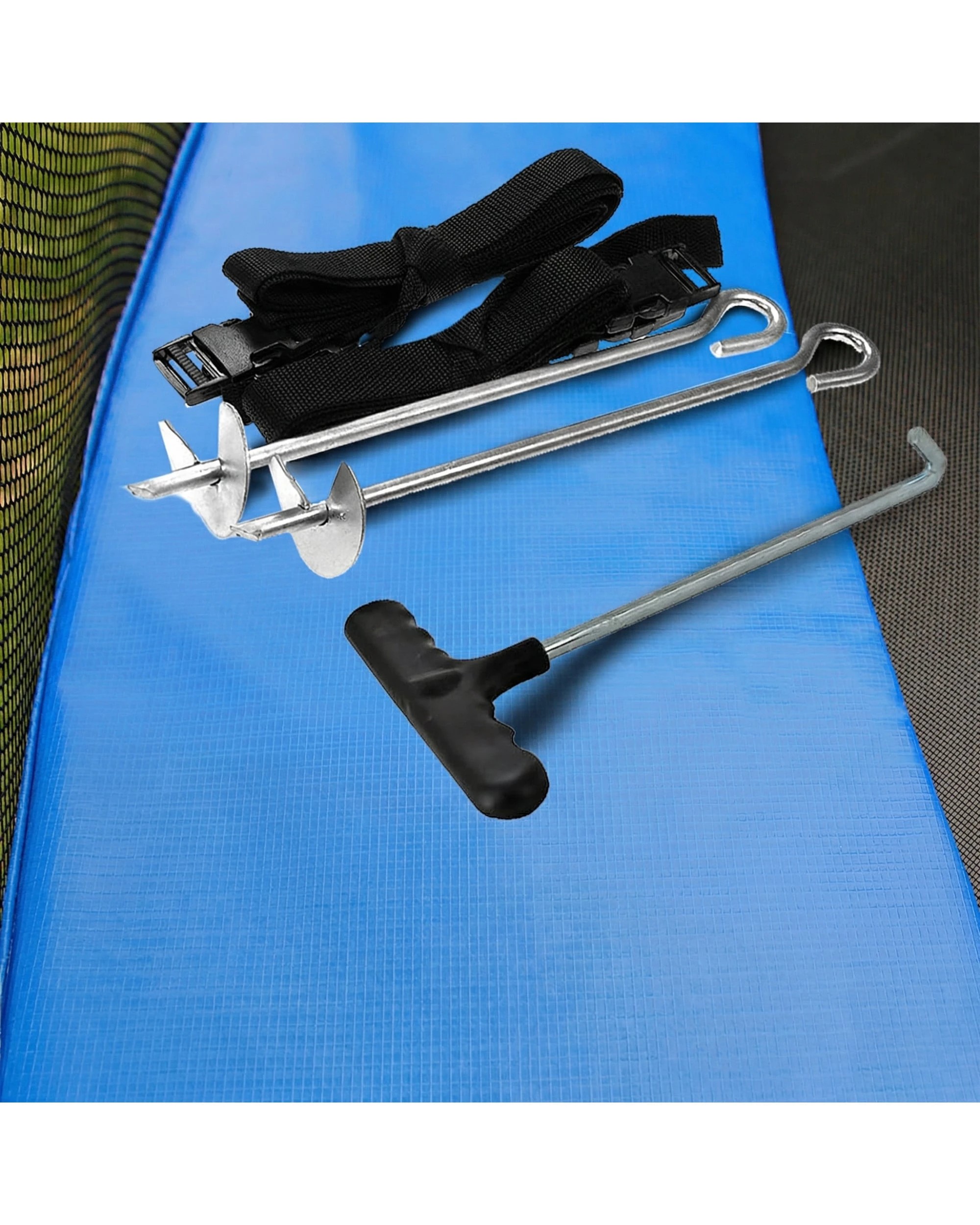 7 Kahuna Blizzard 12 ft Trampoline with Net - Blue, 7 of 7