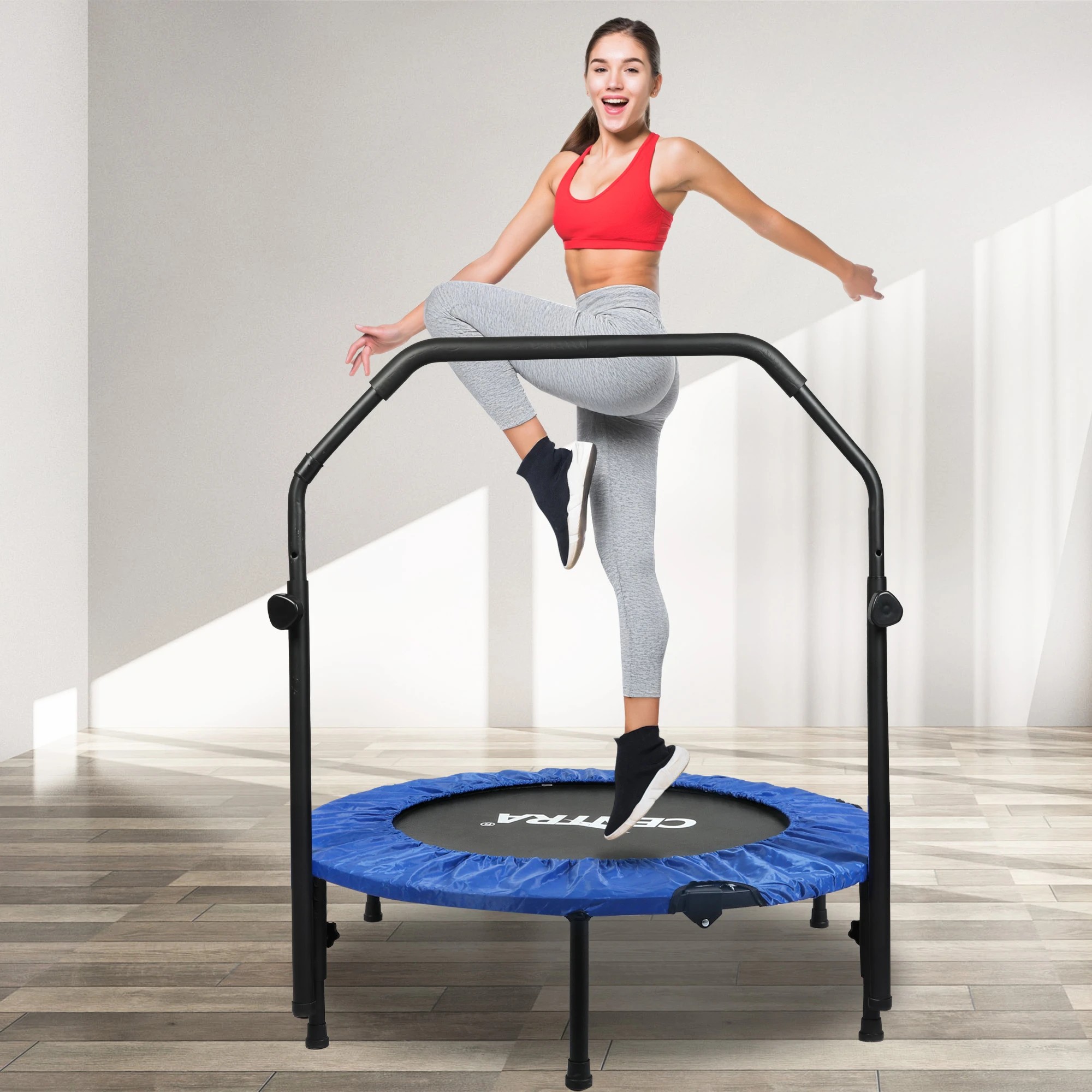 7 Centra 40" Mini Trampoline Rebounder Folding Fitness Exercise Home Gym Indoor, 7 of 9
