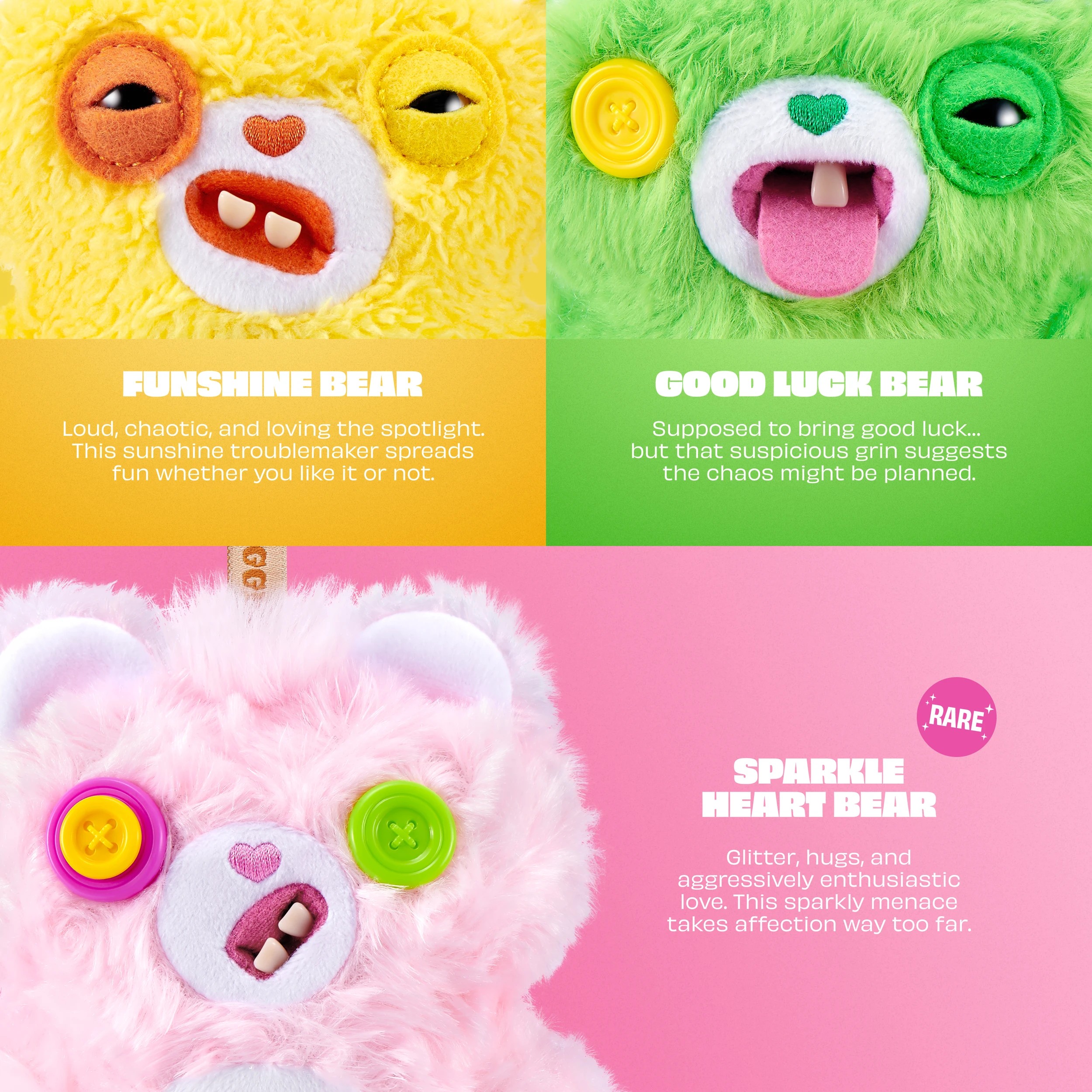 5 12cm Zuru Fuggler Care Bear Keyring - Assorted, 5 of 10