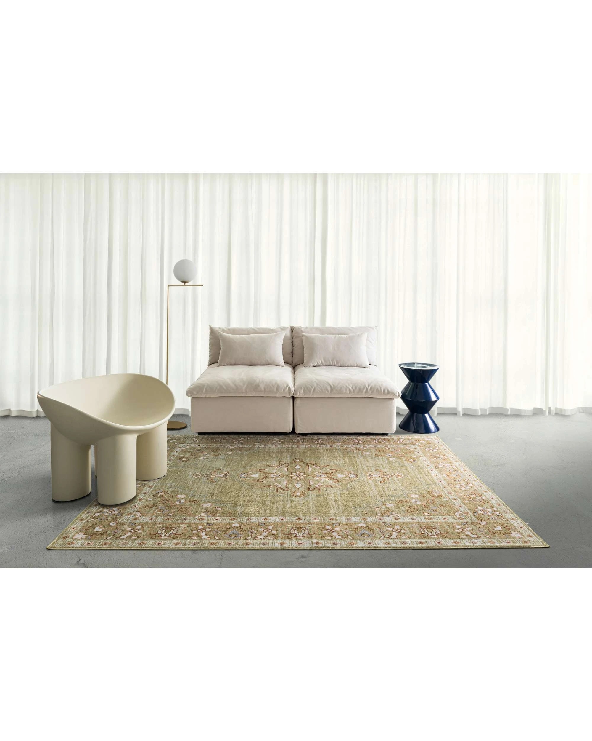 2 Loopsie Gardsten Bronze Traditional Washable Rug - Beige, 2 of 8